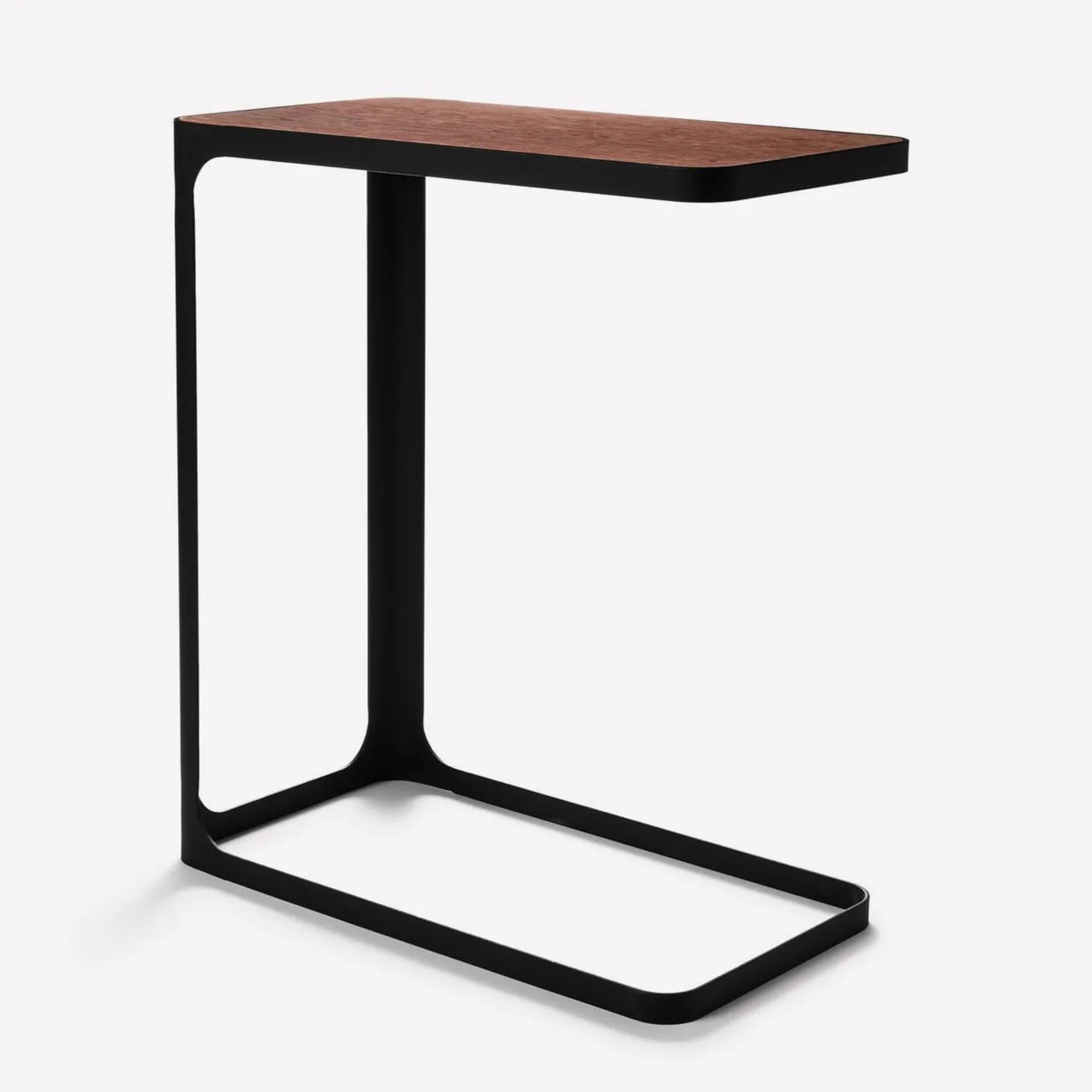 Yamazaki Home Black Steel & Wood Side Table