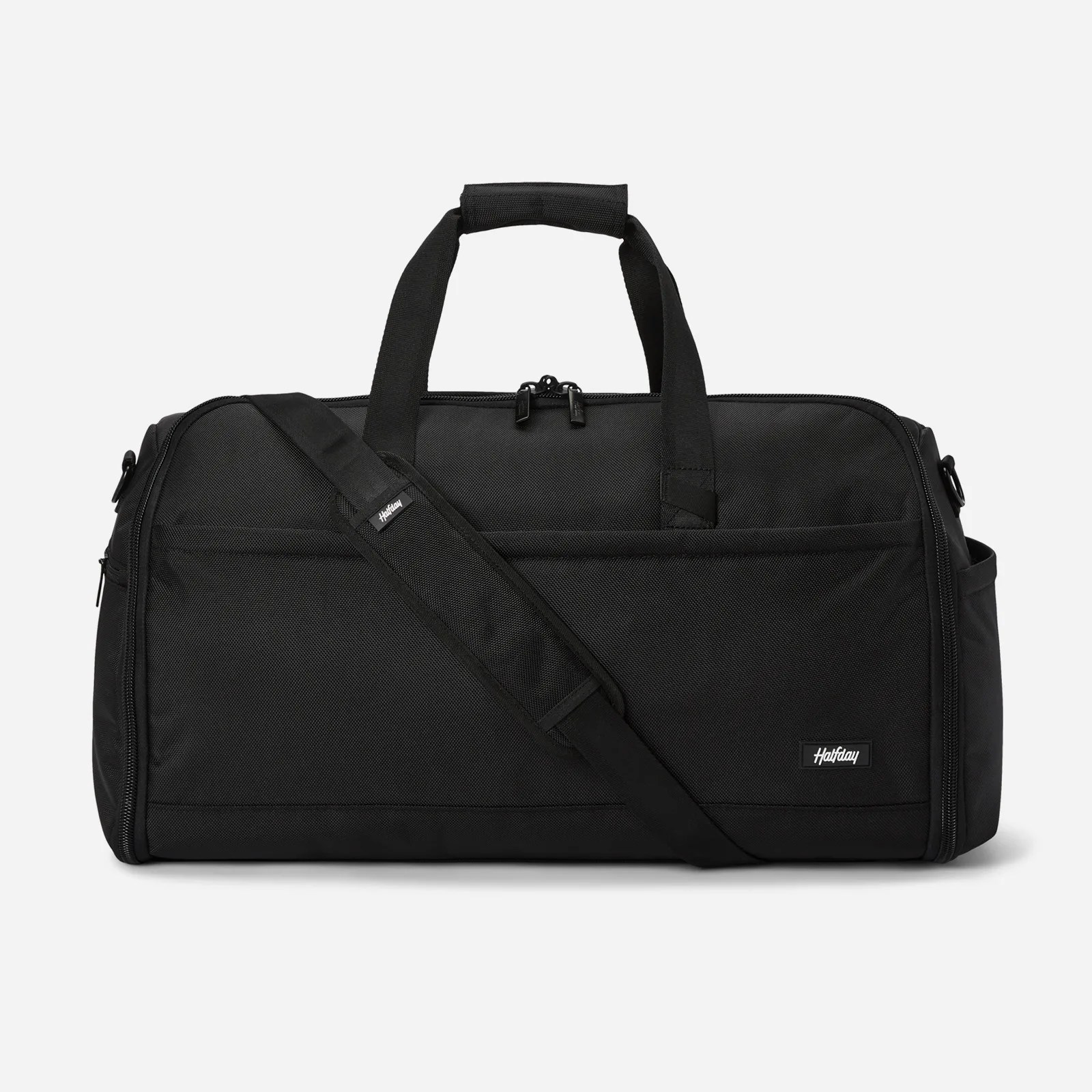 Halfday Premium Garment Duffel in black against a light grey background