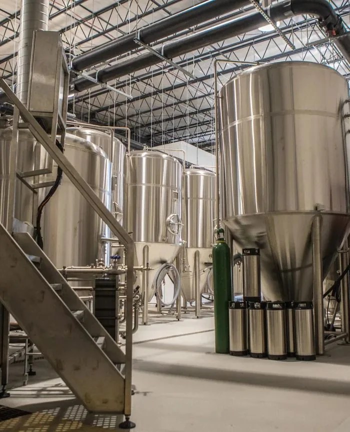 inside of athletic brewing brewery