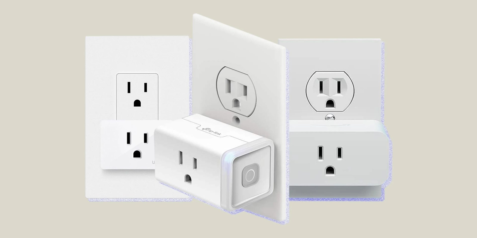 collage of three smart plugs