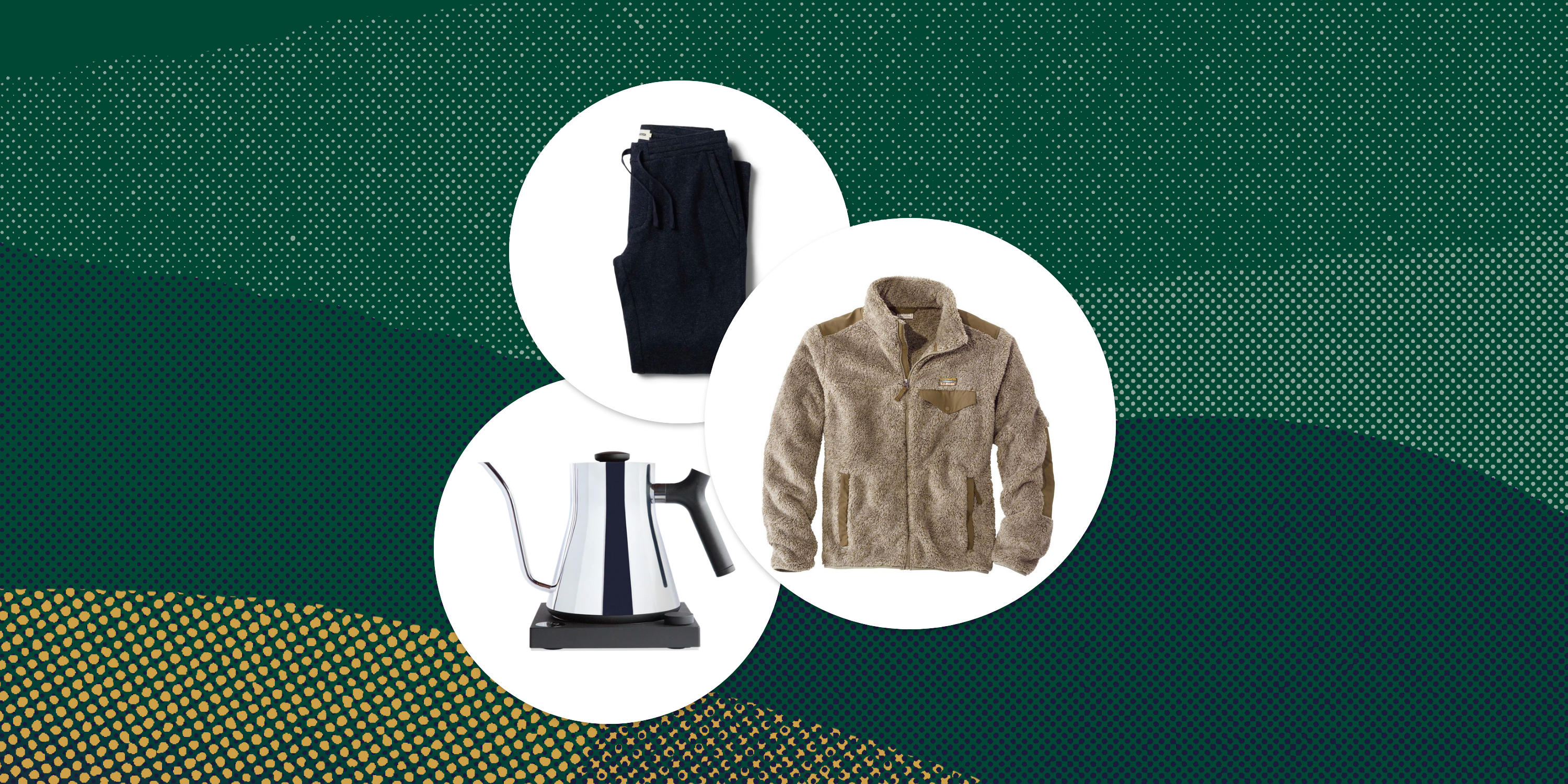 collage of kettle pants and llbean fleece