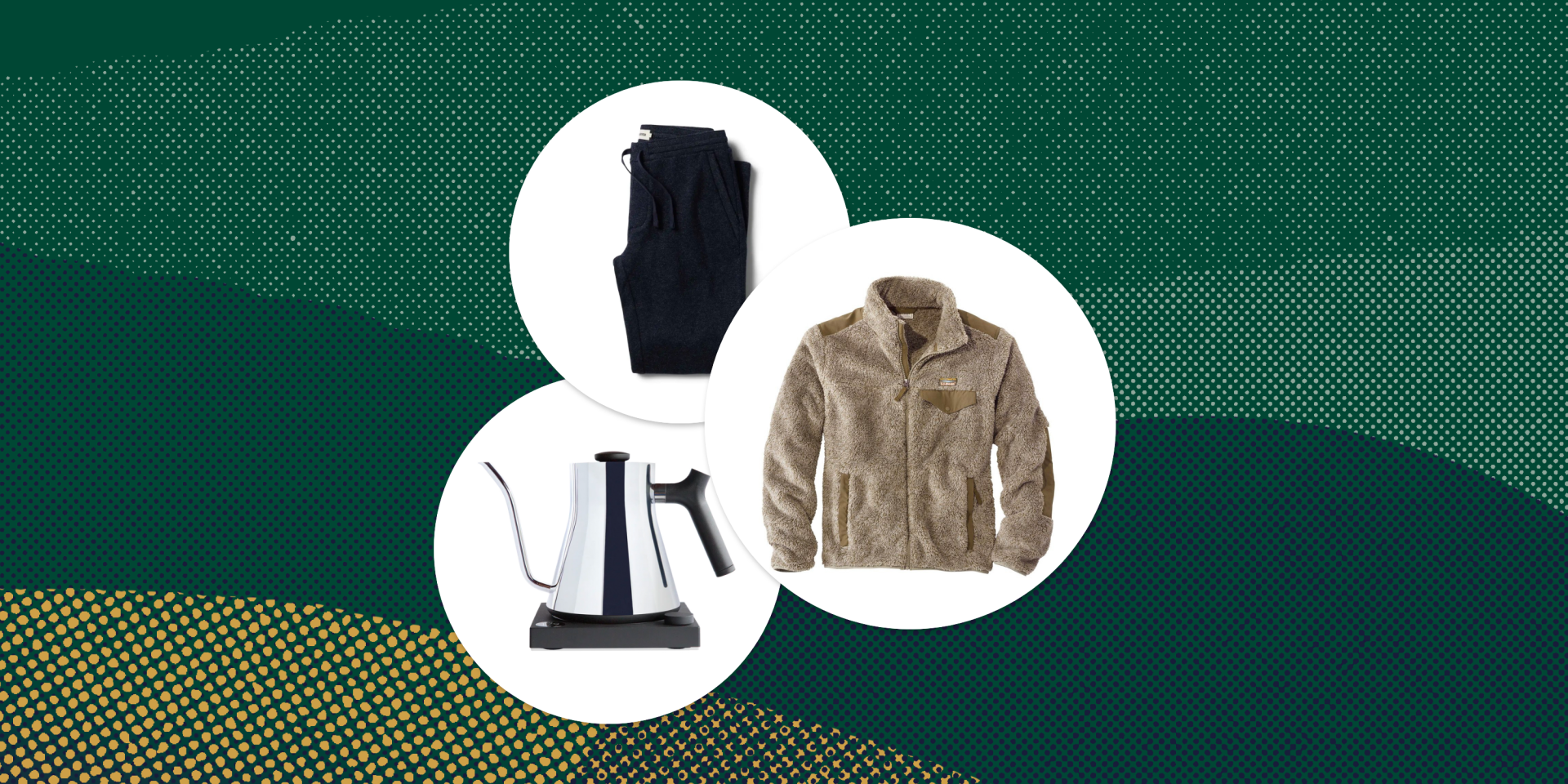 collage of kettle pants and llbean fleece