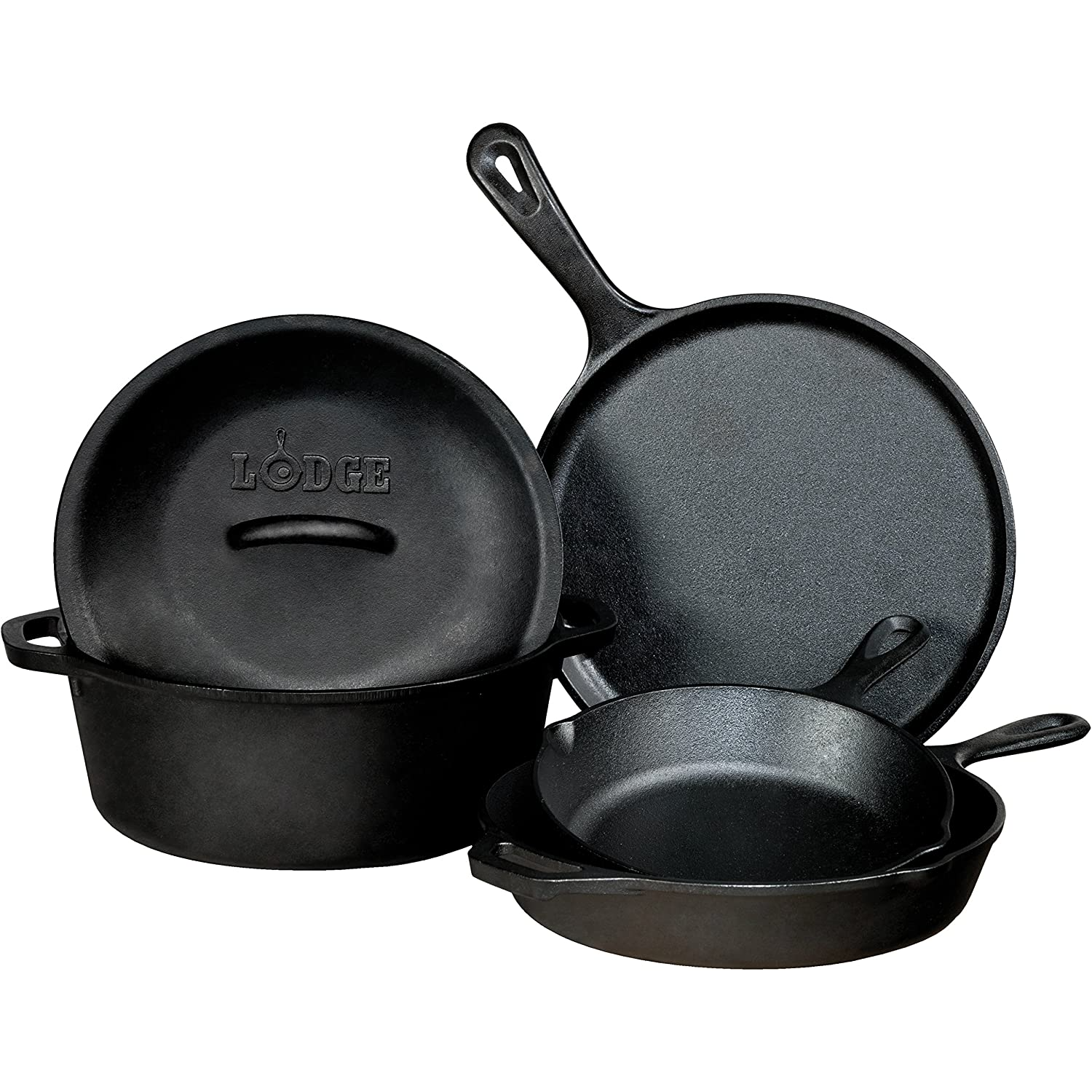 Lodge Seasoned Cast Iron 5 Piece Bundle
