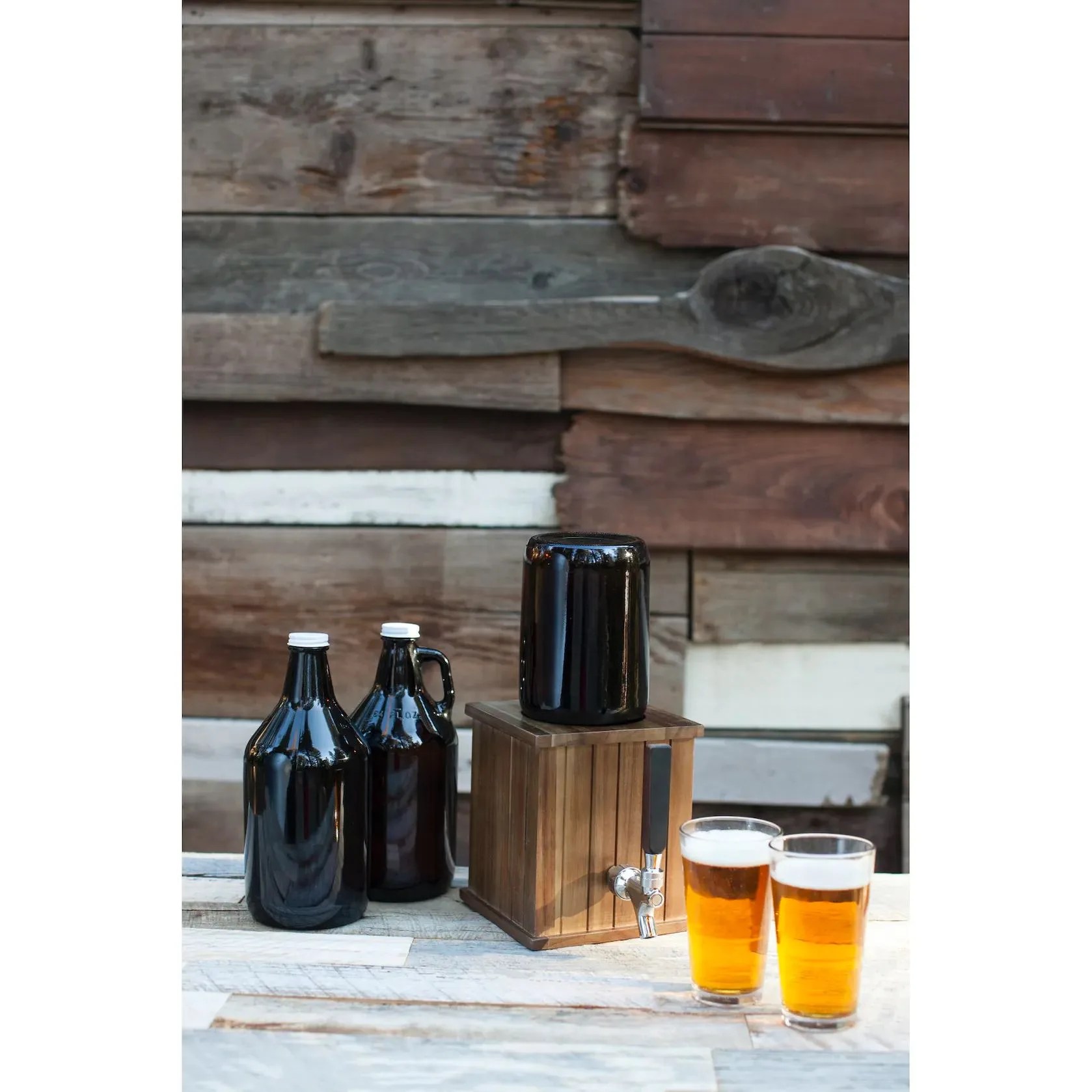 legacy growler beer tap in brown
