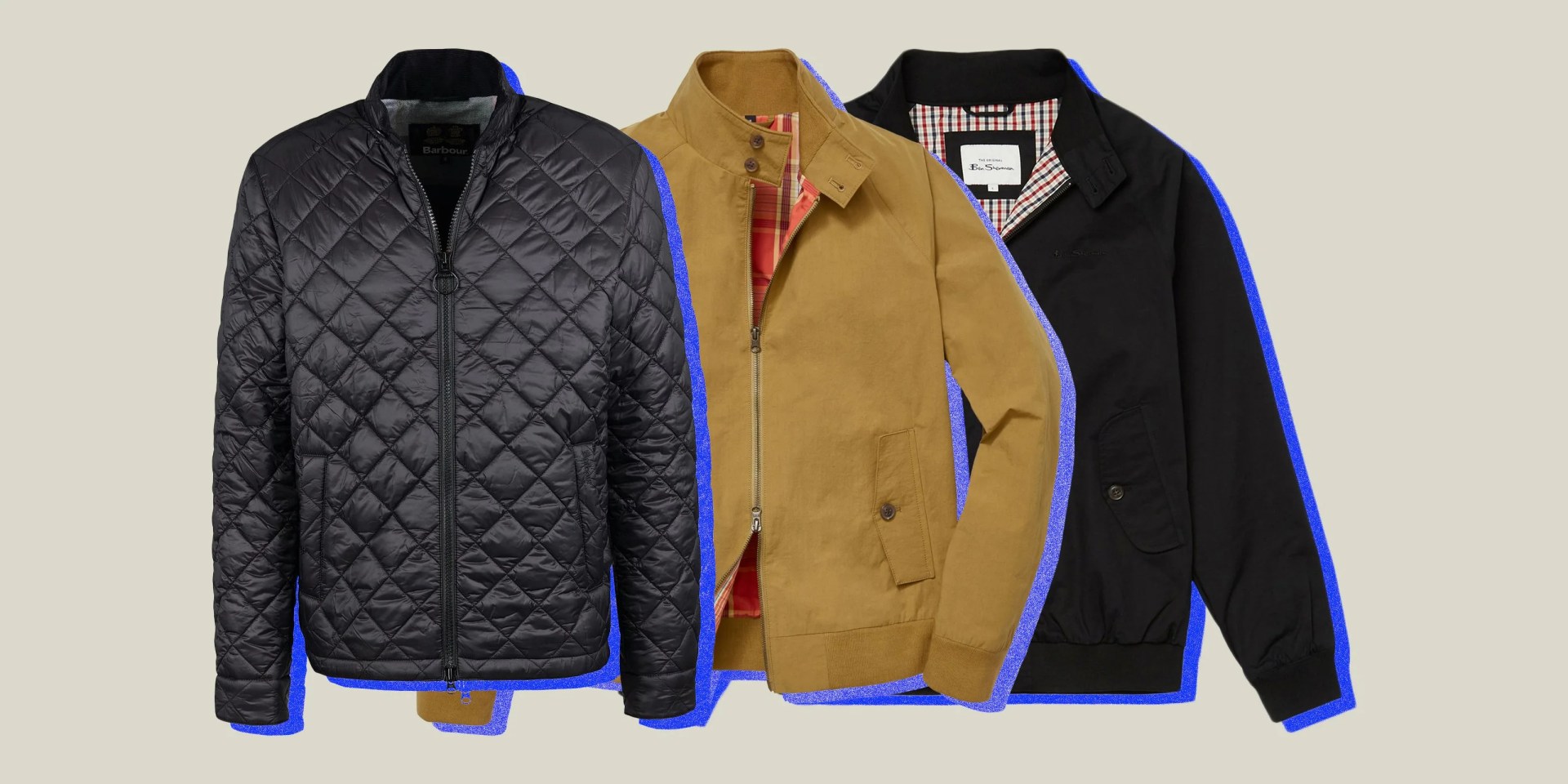 collage of three harrington jackets