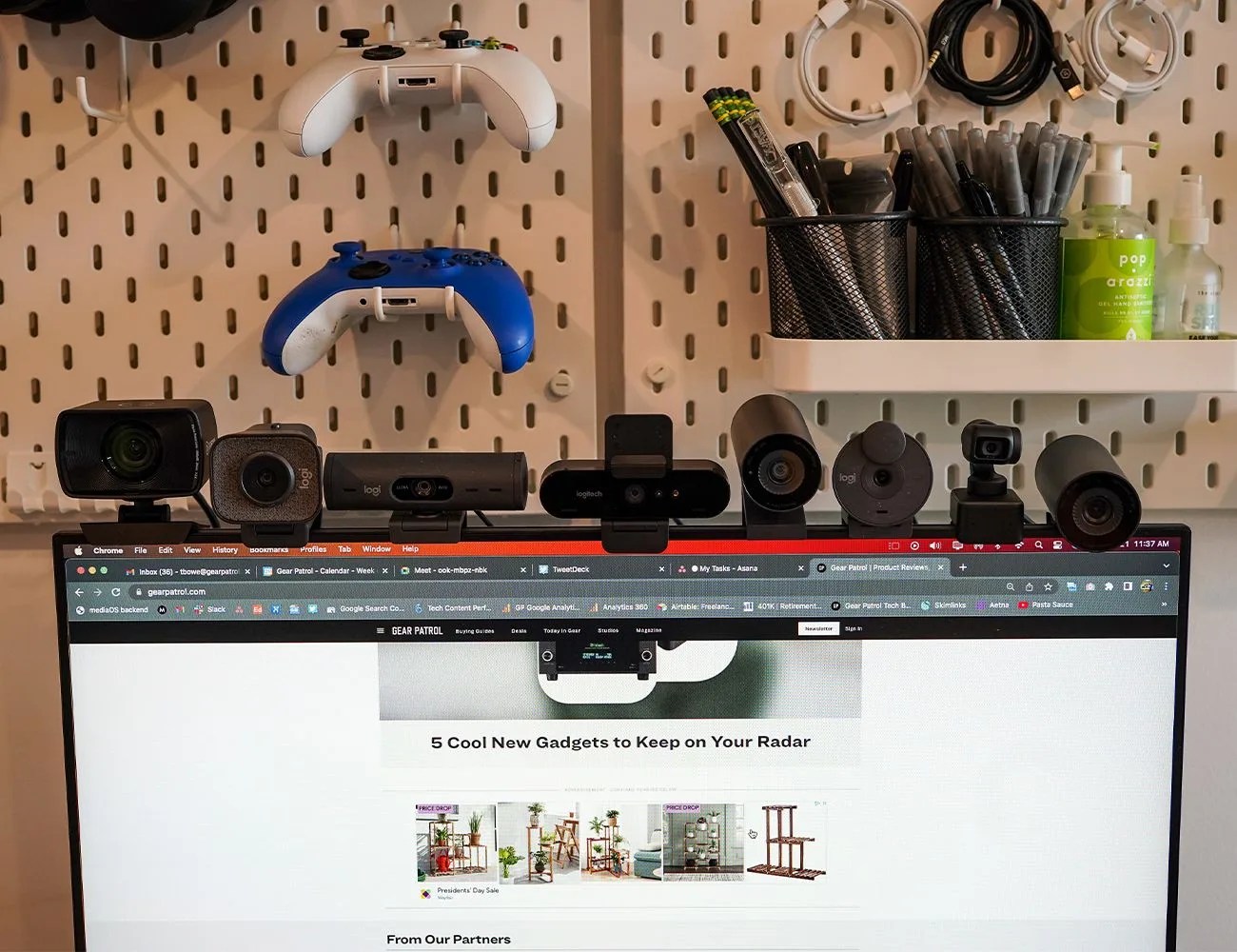 webcams on a computer monitor