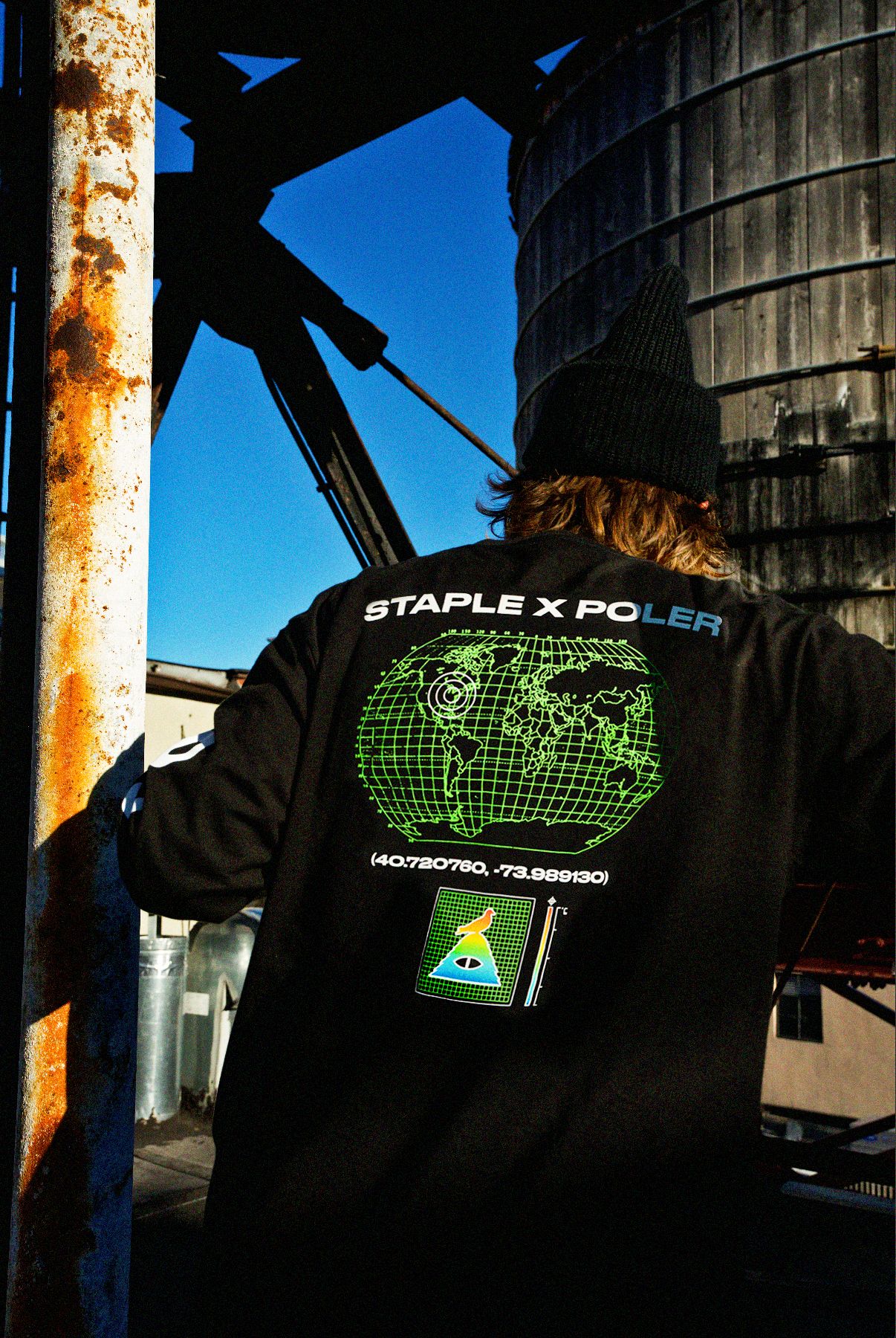 man wearing staple x poler long sleeve