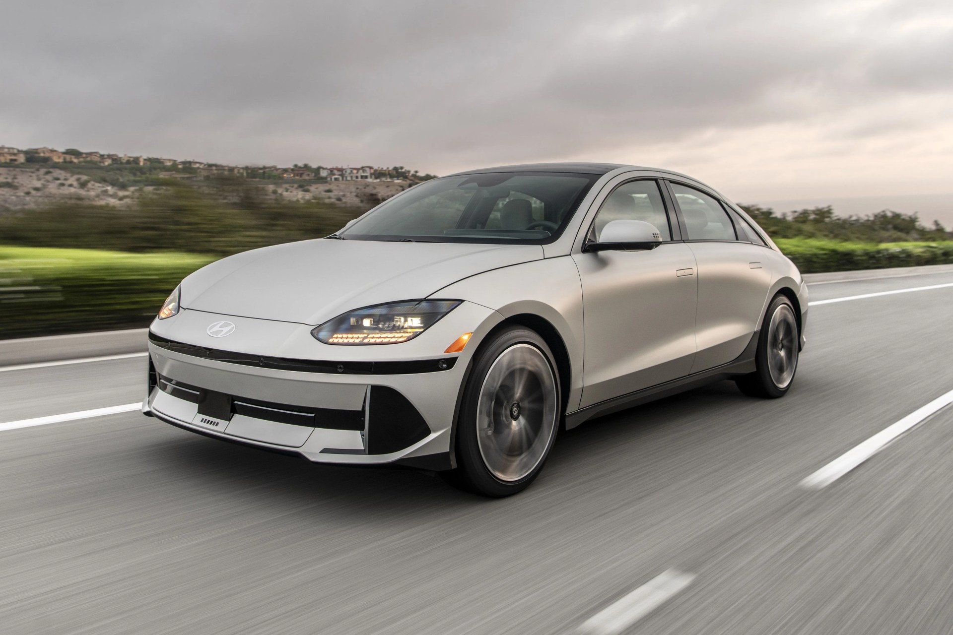 hyundai ioniq 6 driving on a road