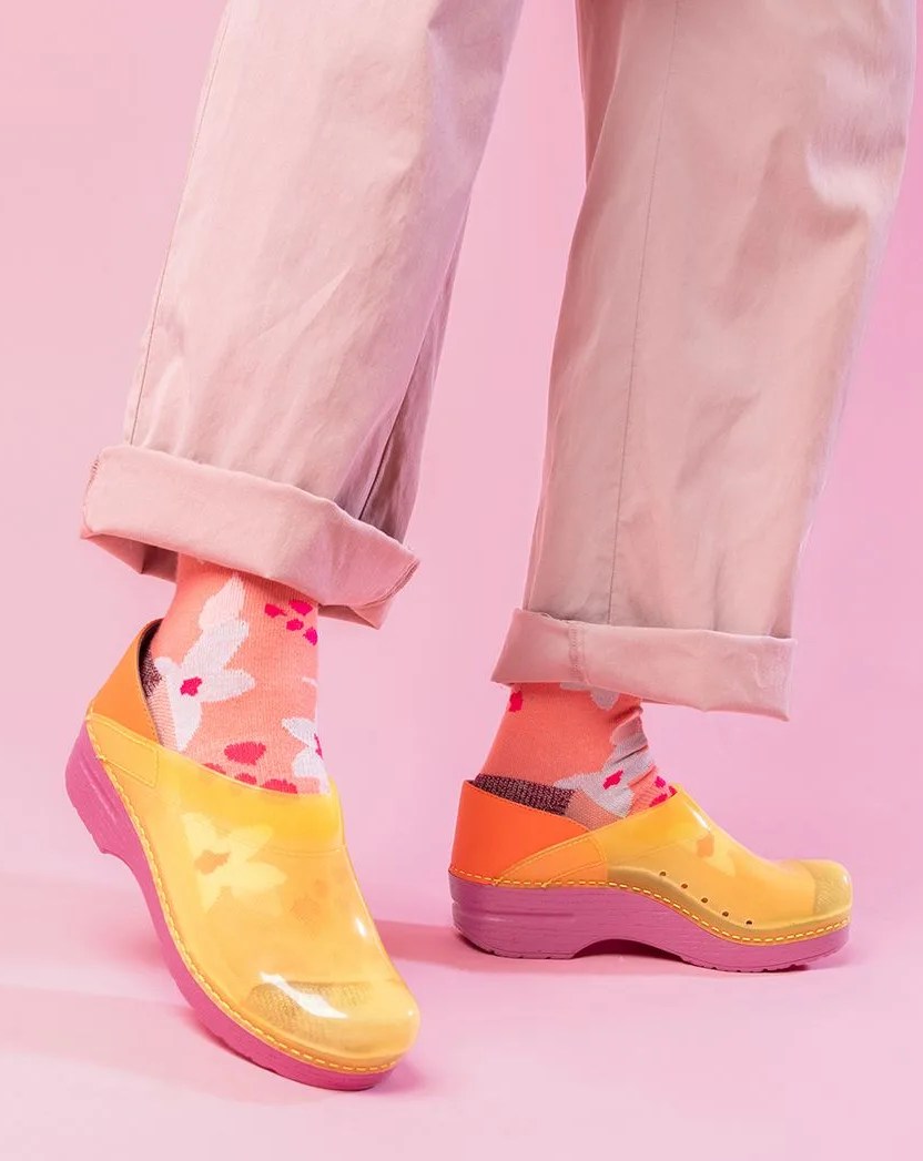 dansko professional yellow translucent shoes