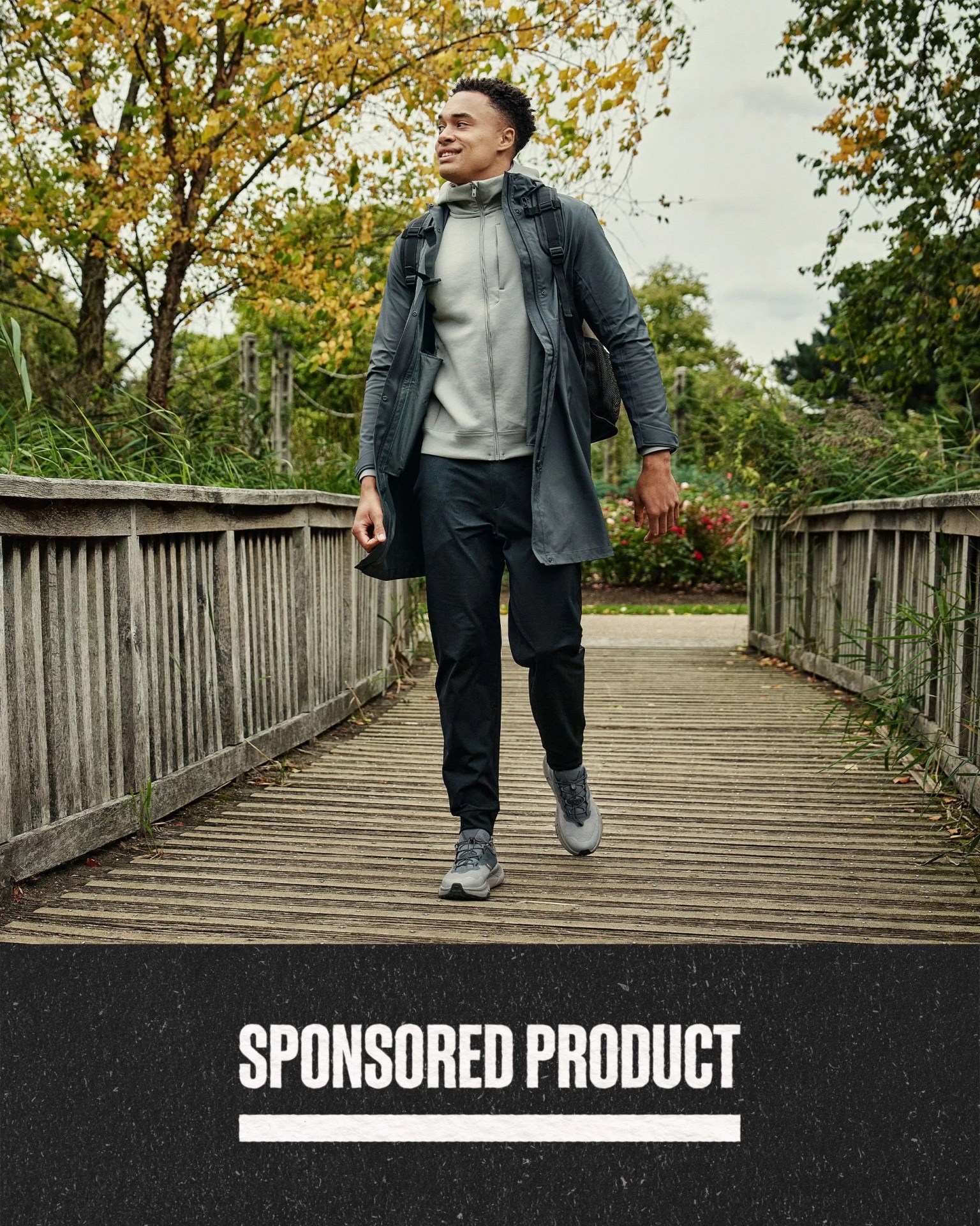 sponsored product man wearing hoka transport shoes