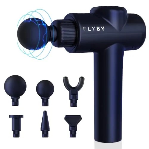 Flyby Massage Gun Deep Tissue - Percussion Muscle Massager Gun for Athletes F1Pro - Handheld Electric Neck & Back Massager for Pain Relief - Lightweight Percussive Body Massager for Women and Men