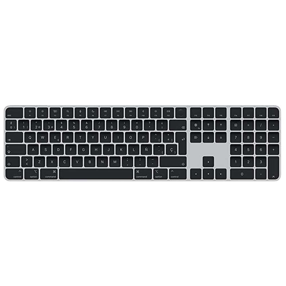 Apple Magic Keyboard with Touch ID and Numeric Keypad: Wireless, Bluetooth, Rechargeable. Works with Mac Computers with Apple Silicon; Spanish - Black Keys