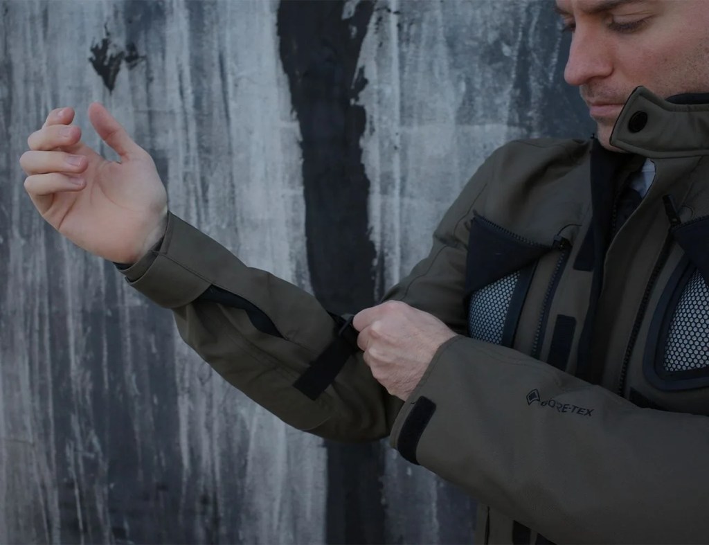 a man wearing a motorcycle jacket