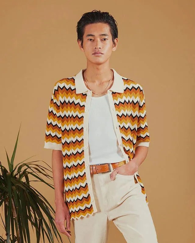 man wearing percival cabin weave shirt