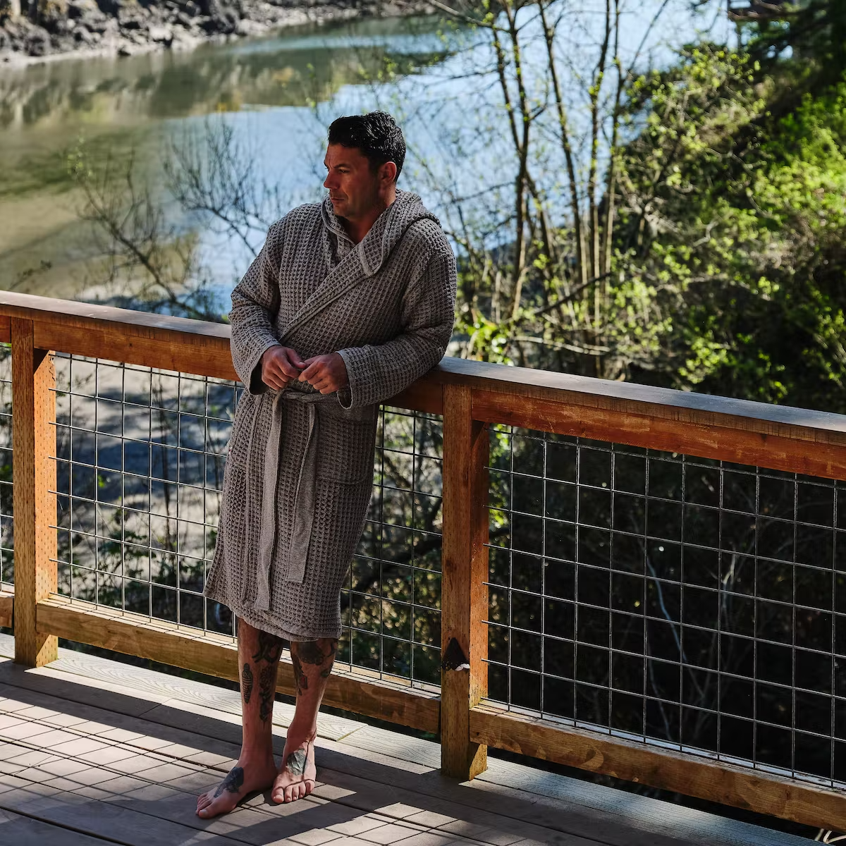 onsen hooded waffle robe