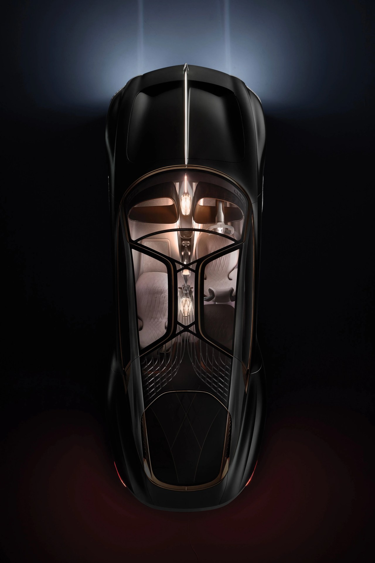 the overhead view of a bentley