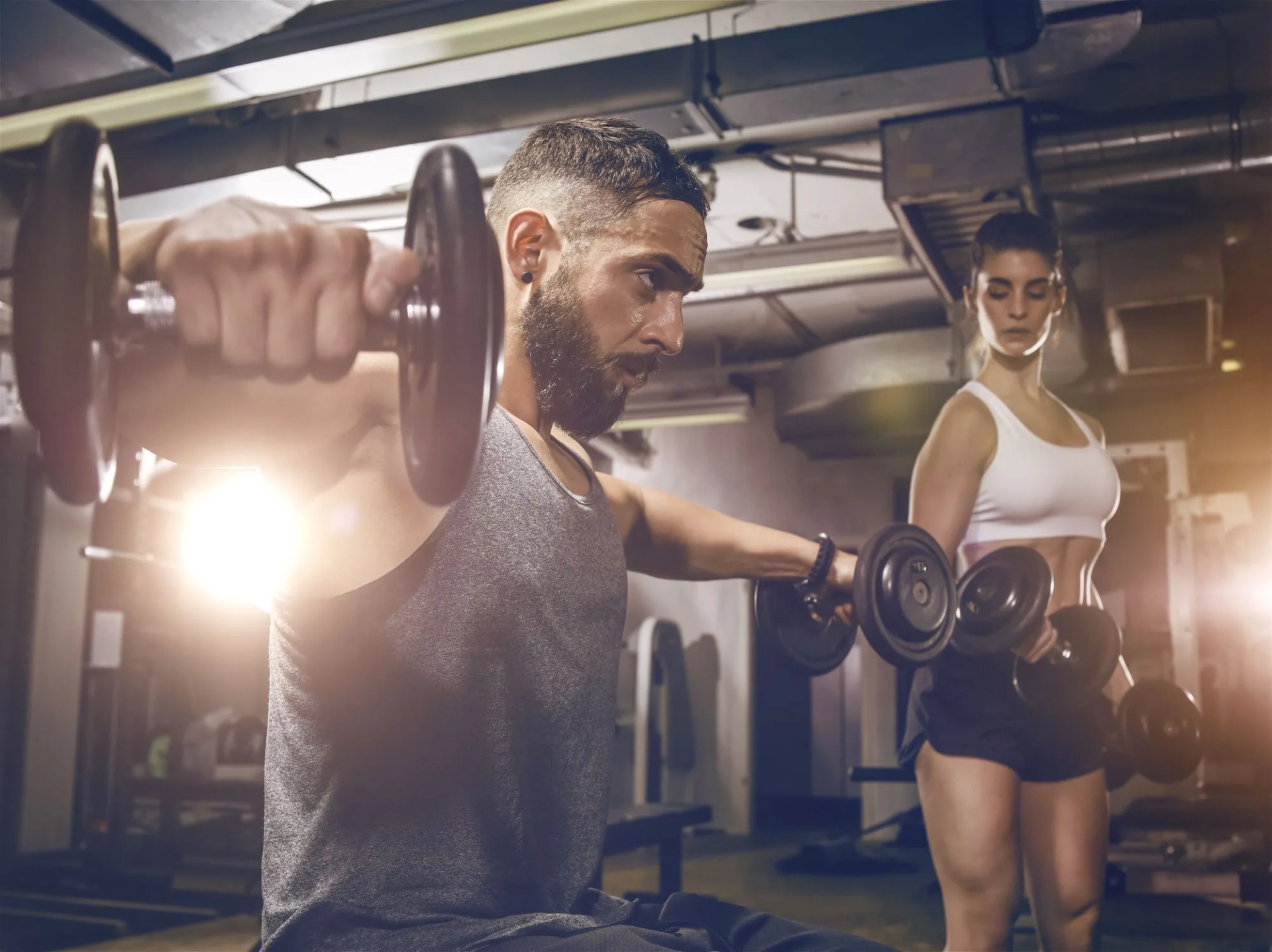 fitness, couple in gym
