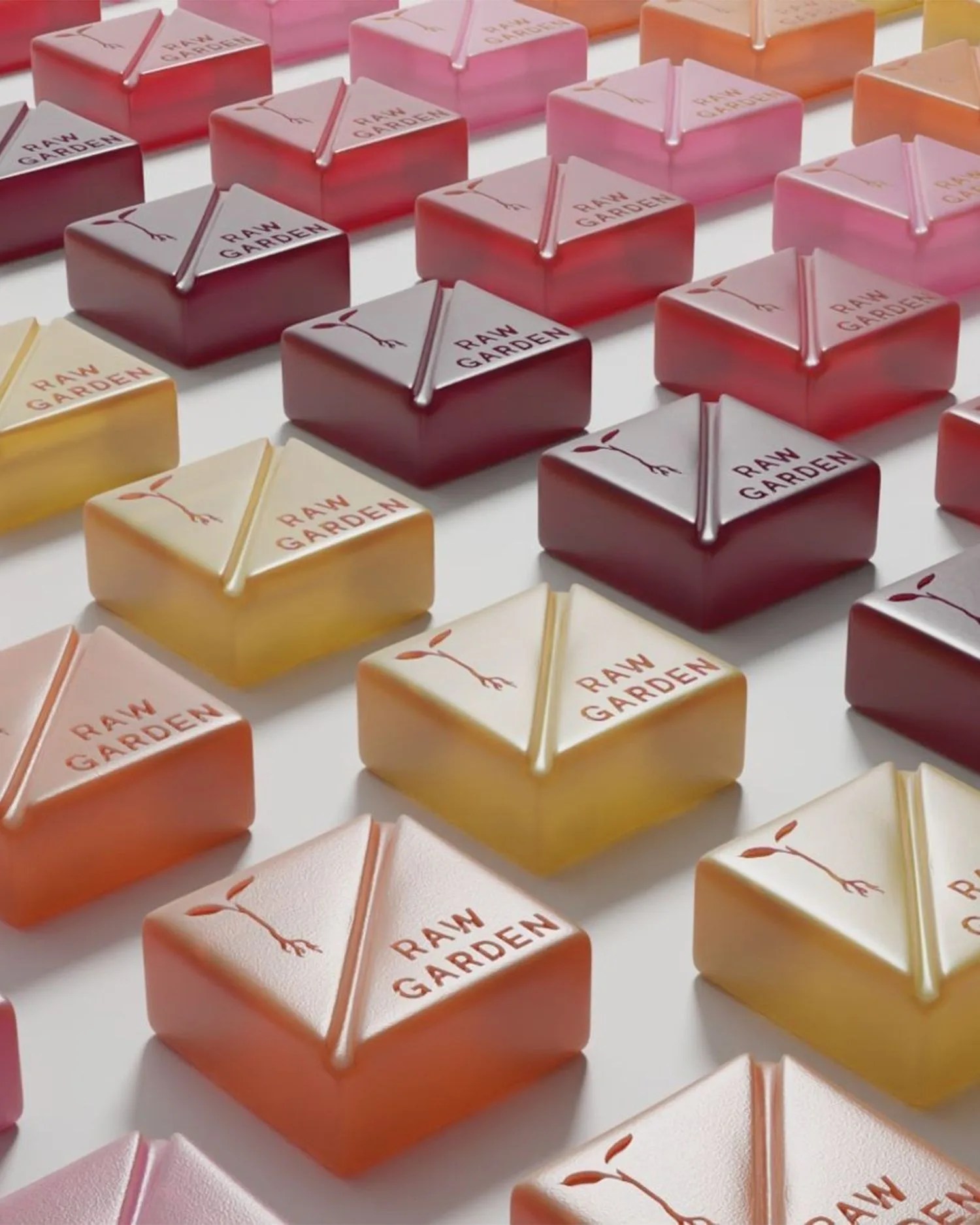 gummies laying in lines on a table