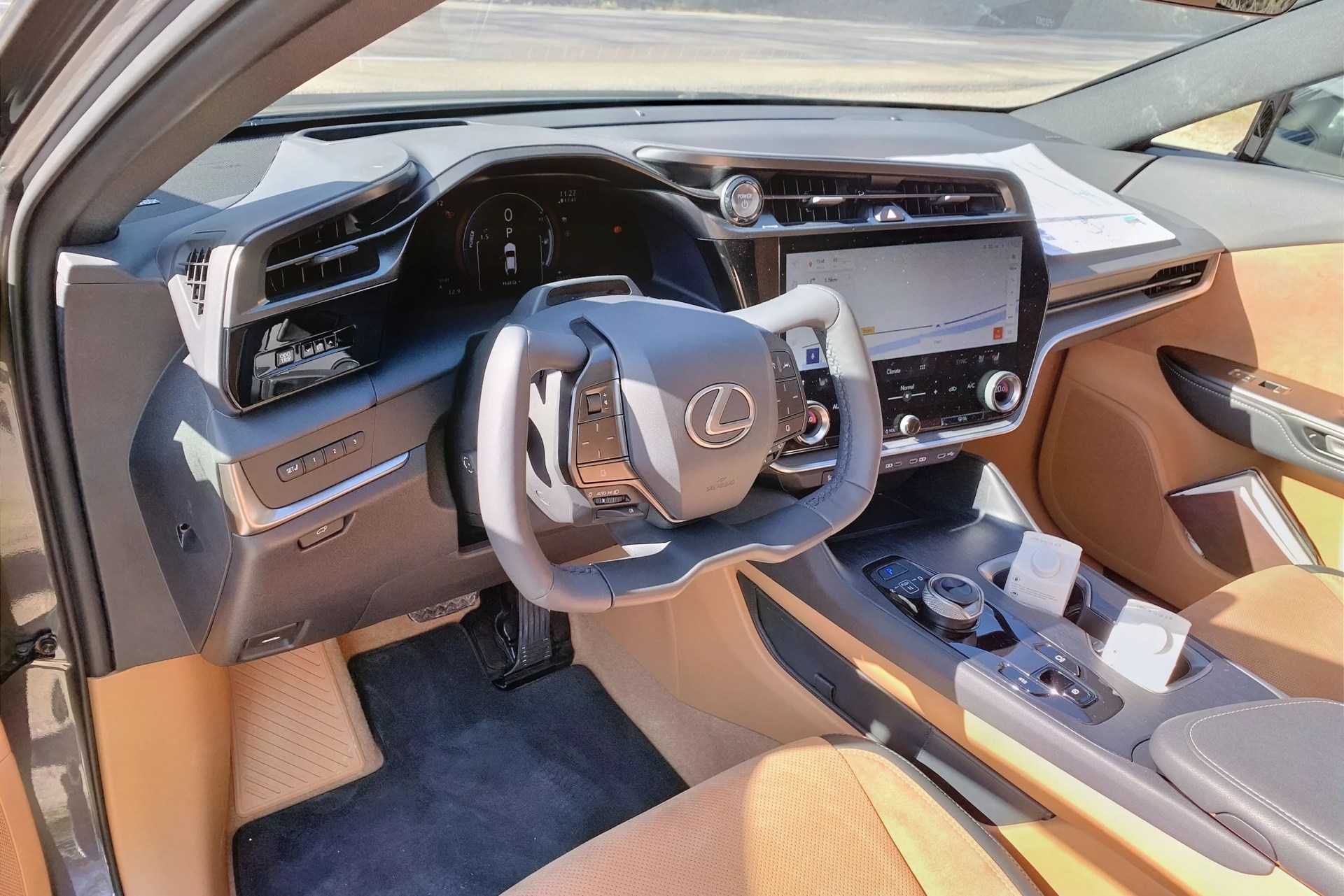 lexus rz interior with yoke