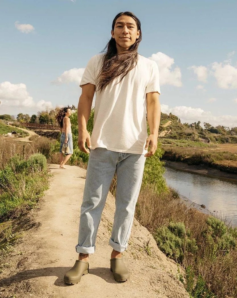 man wearing bodega clog