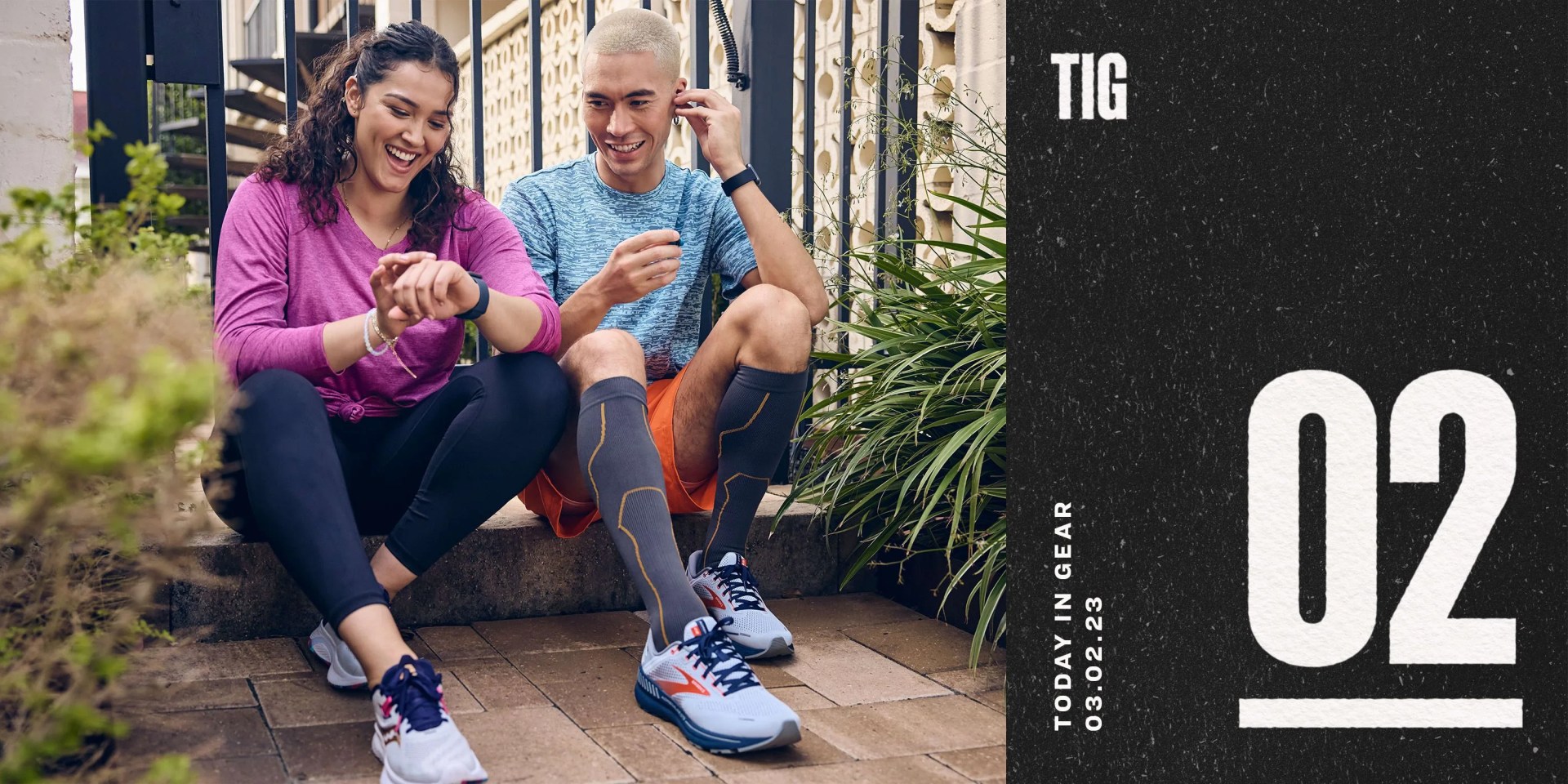 today in gear march 2 2023 man and woman sitting down wearing academy and sports sneakers