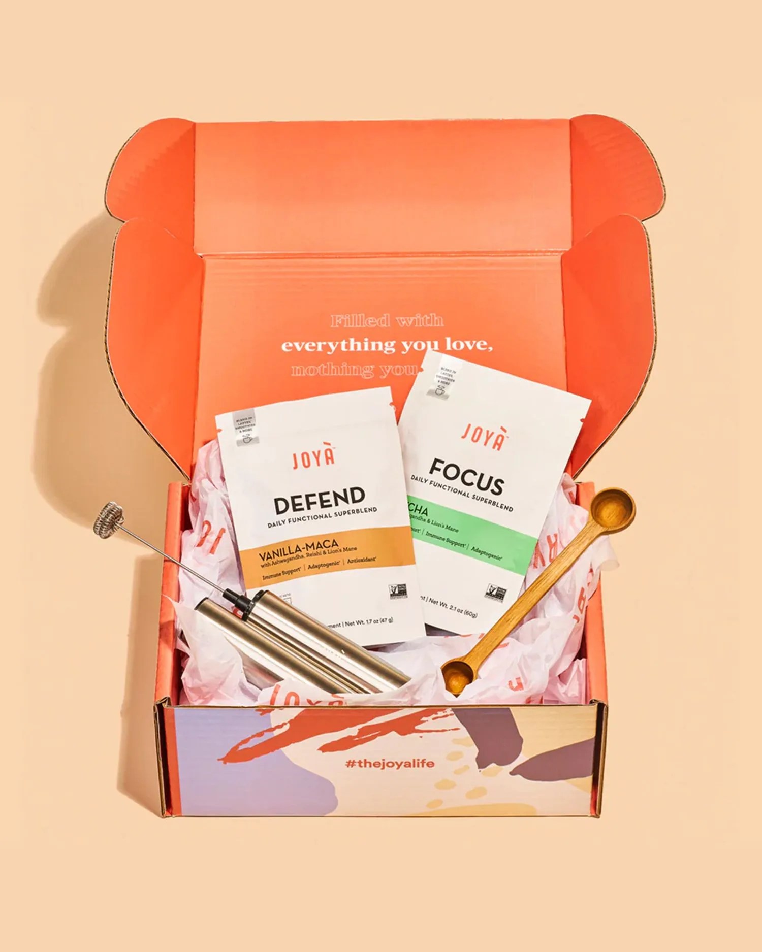 joyÀ subscription box with defend and focus adaptogen blends