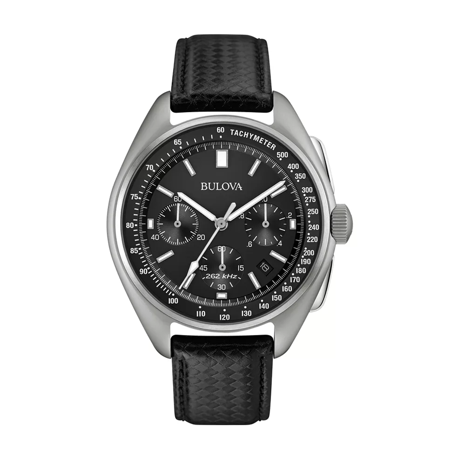 Limited Edition Bulova Men's Special Edition Lunar Pilot Chronograph Black Leather Strap & Nylon Strap Watch 45mm 96B251