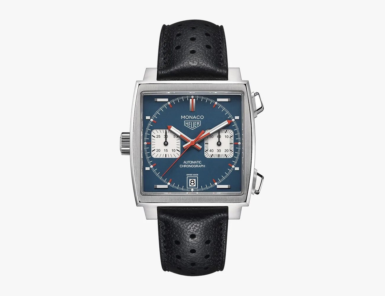 tag heuer monaco automatic chronograph, 39 mm, steel caw211pfc6356