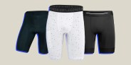 collage of three compression shorts