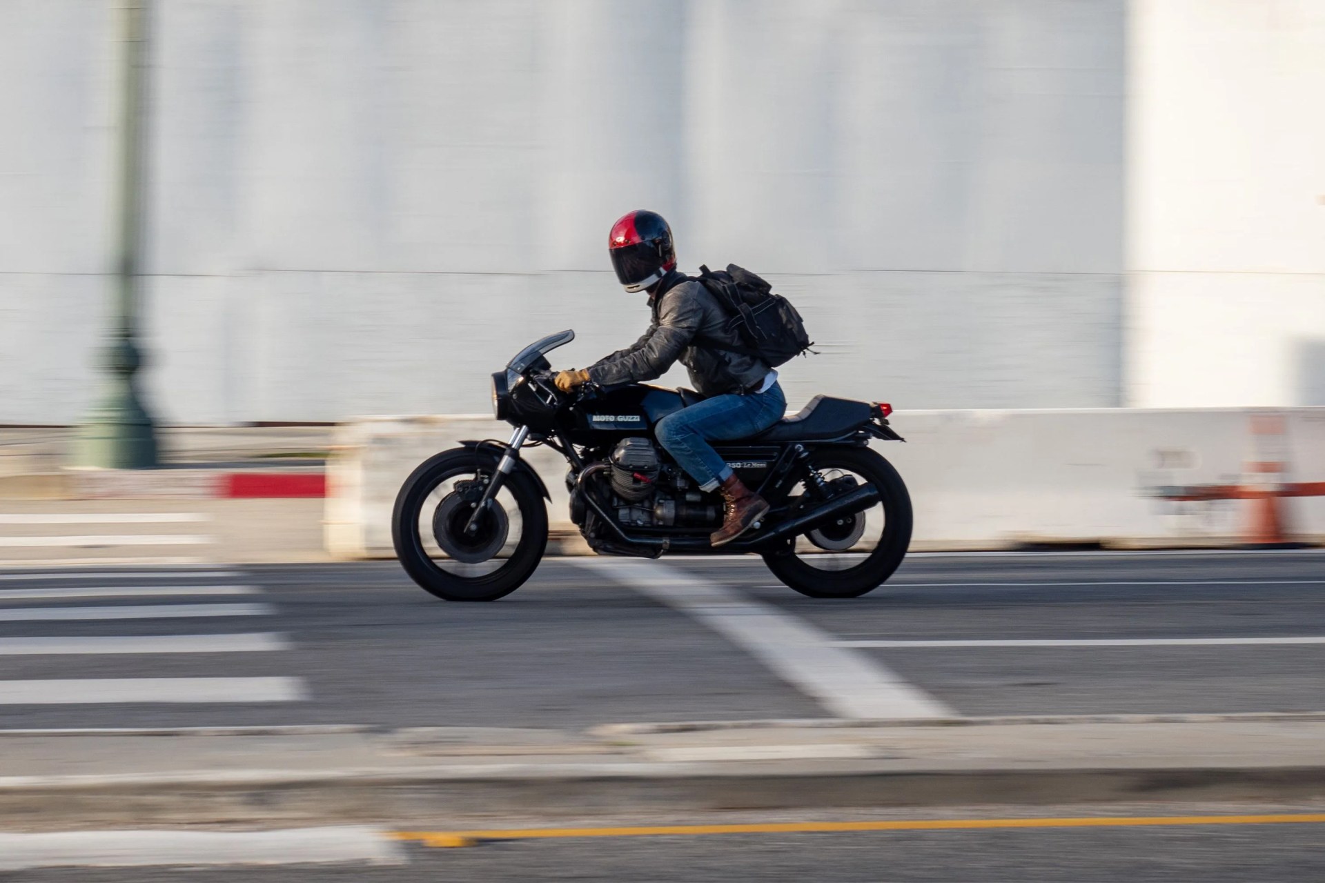 a man riding a motorcycle