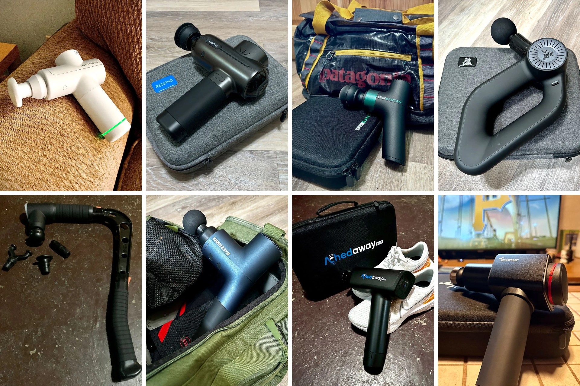 collage of massage guns