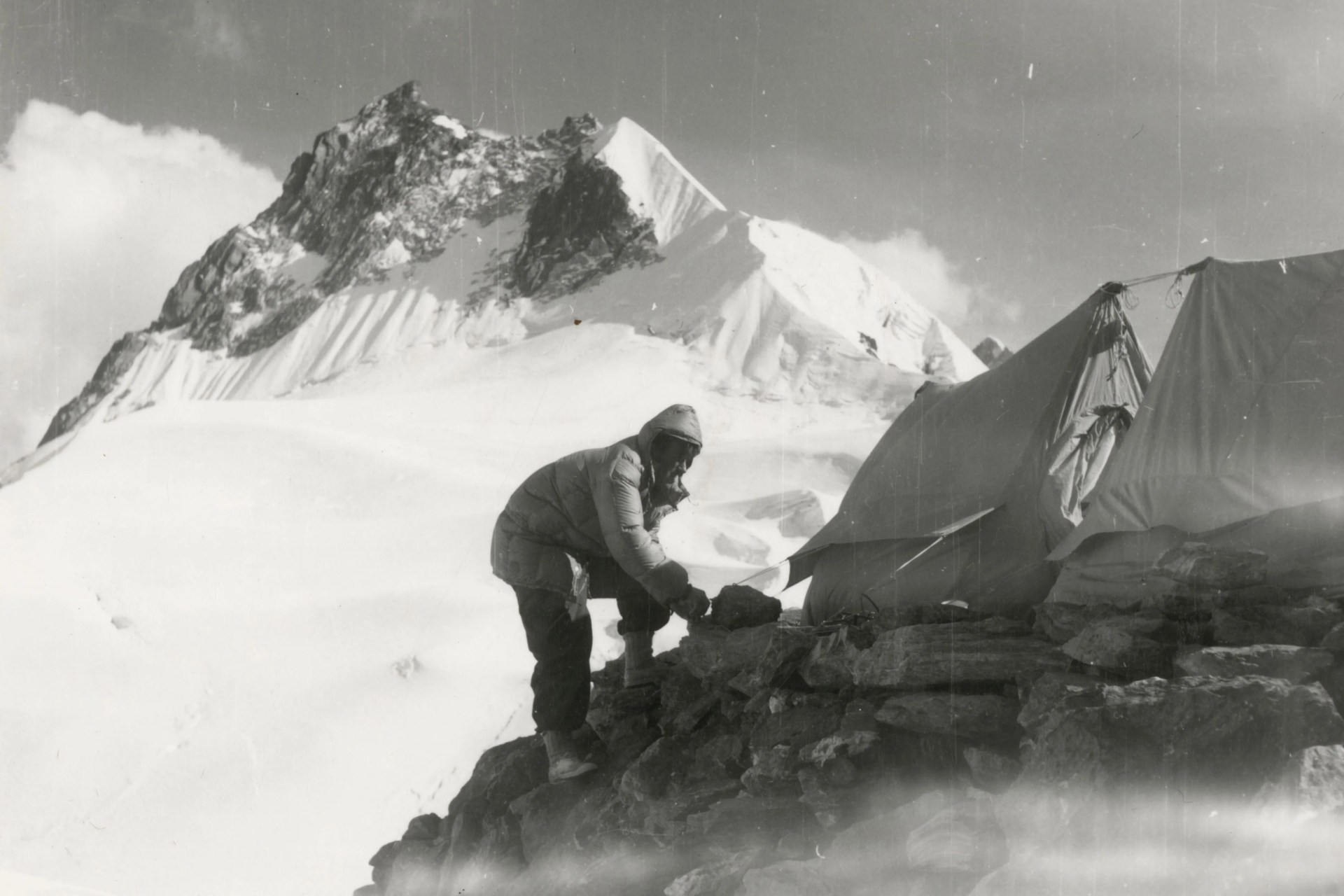 edmund hillary and pointed peak 19,500 feet from col at head of chola khola