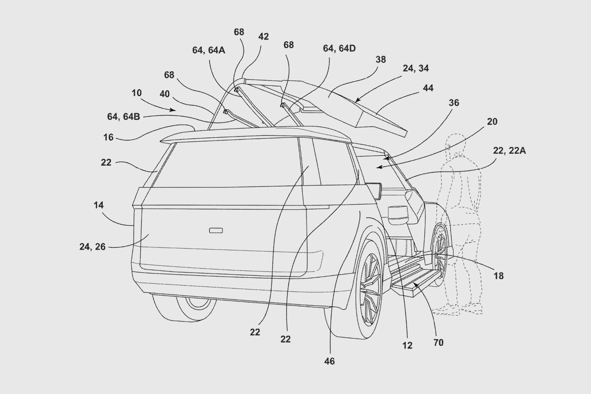 a line drawing of a car diagram
