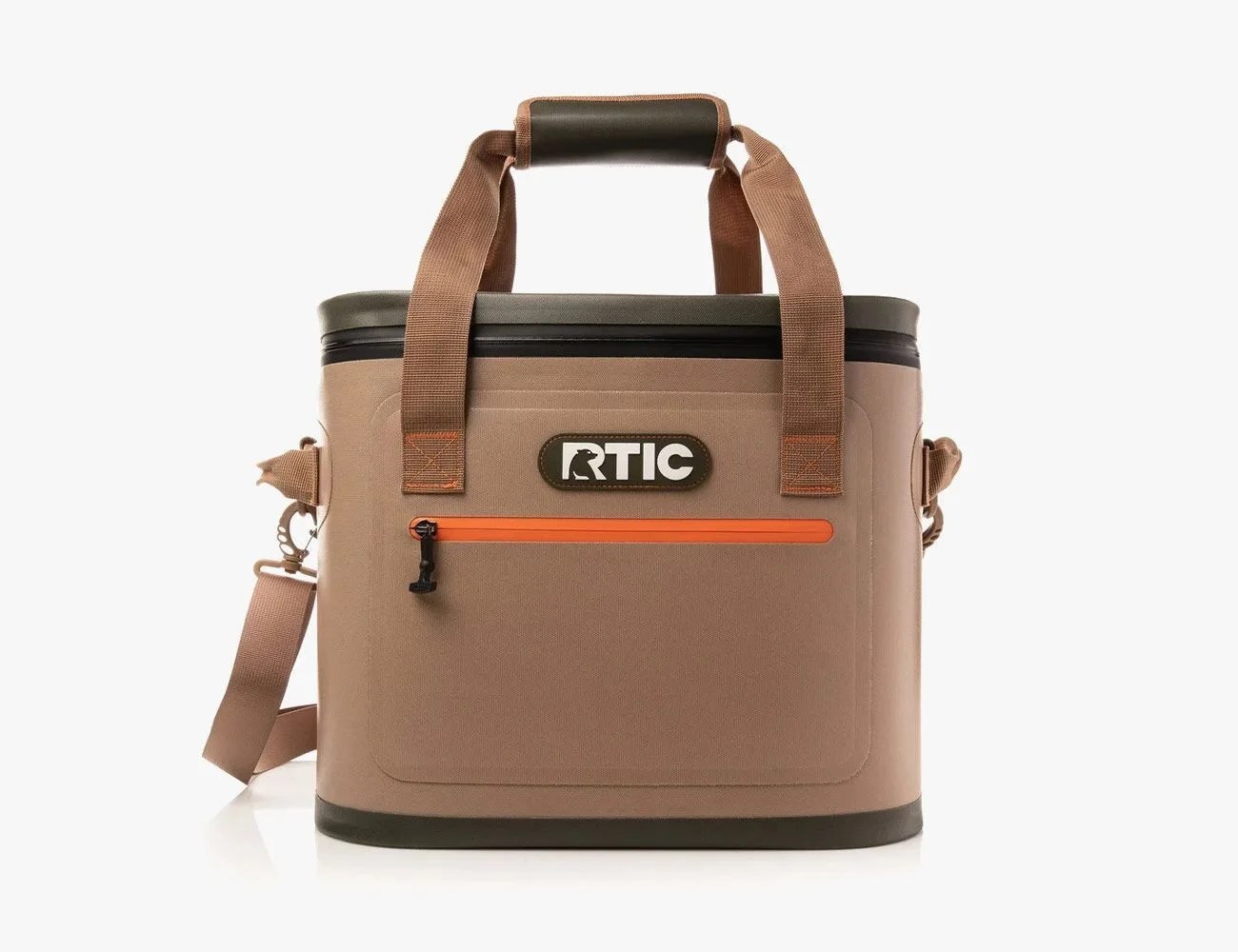 brown rtic soft cooler