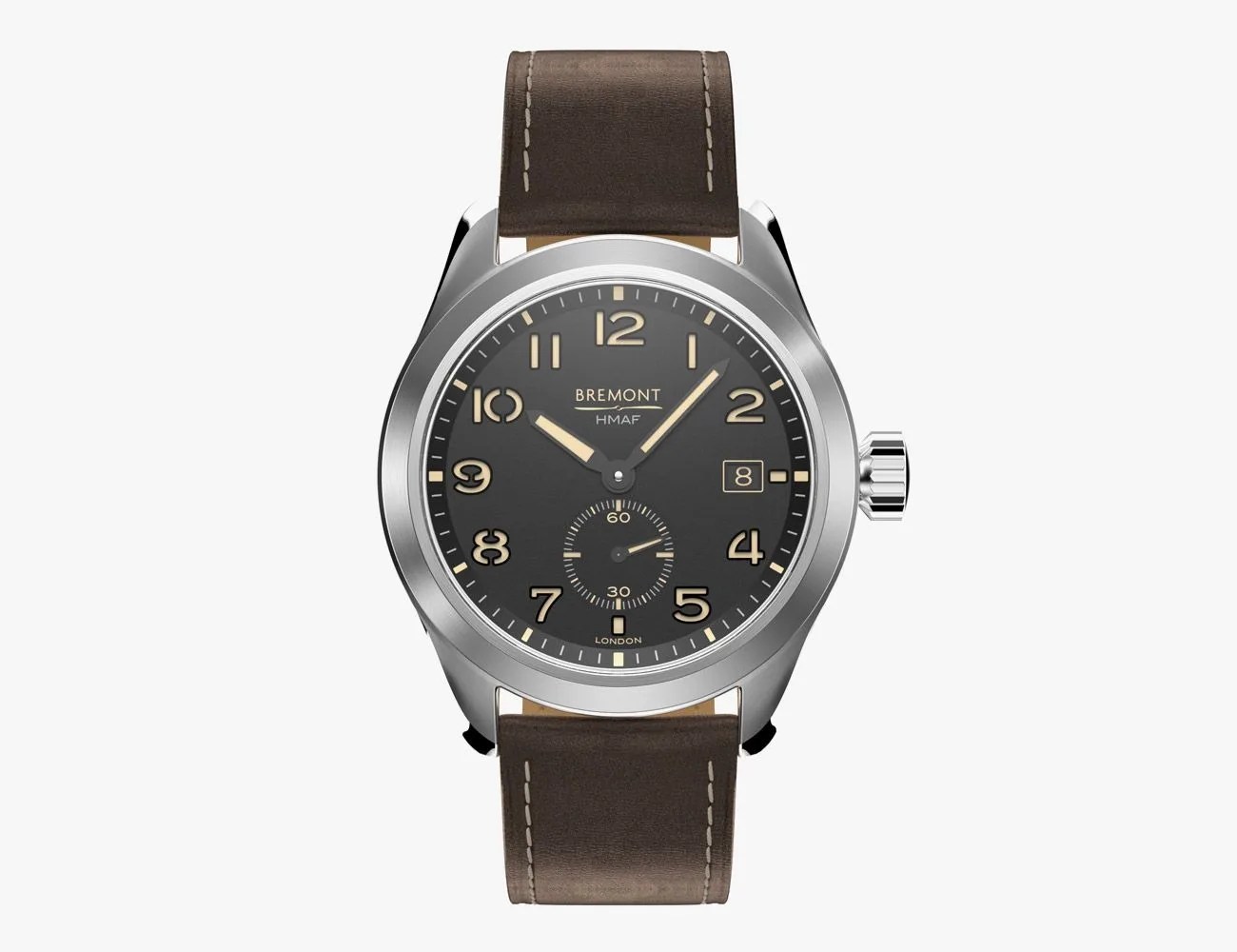 bremont military watch on white background