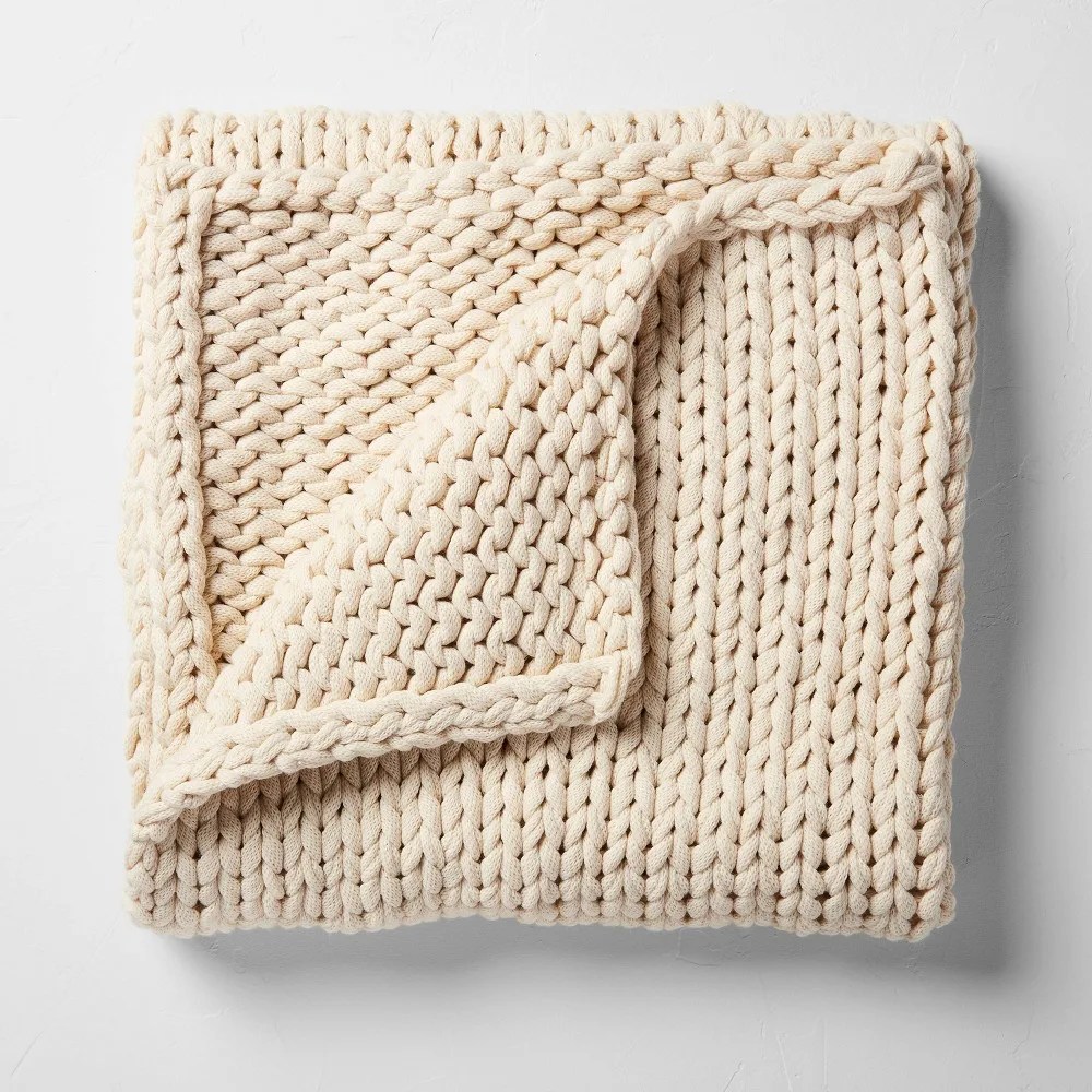 50"x70" Oversized Solid Bed Throw Natural - Casaluna