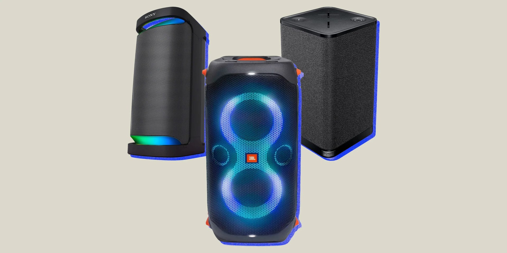 collage of three speakers