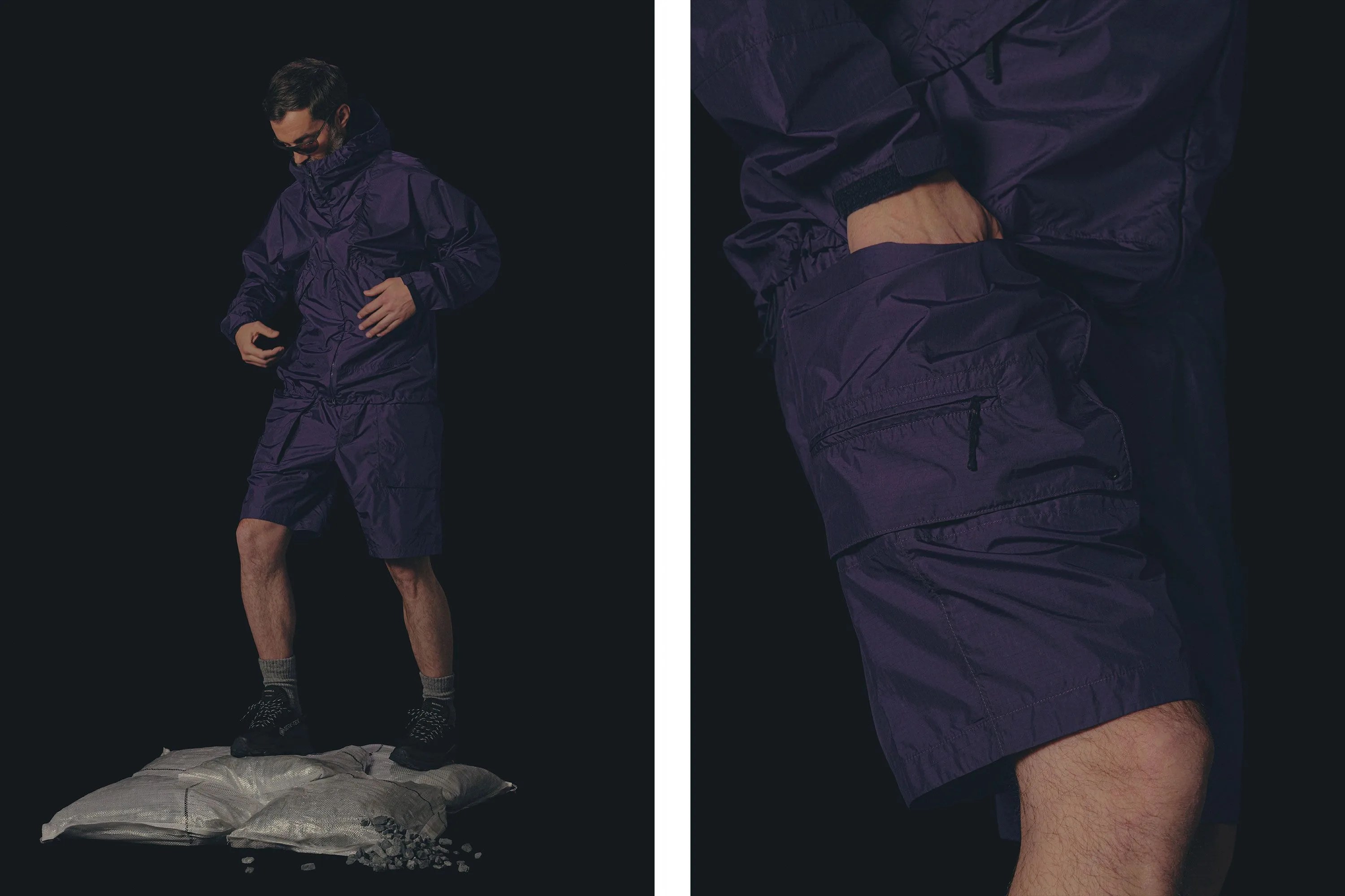 golden rip stop outfit