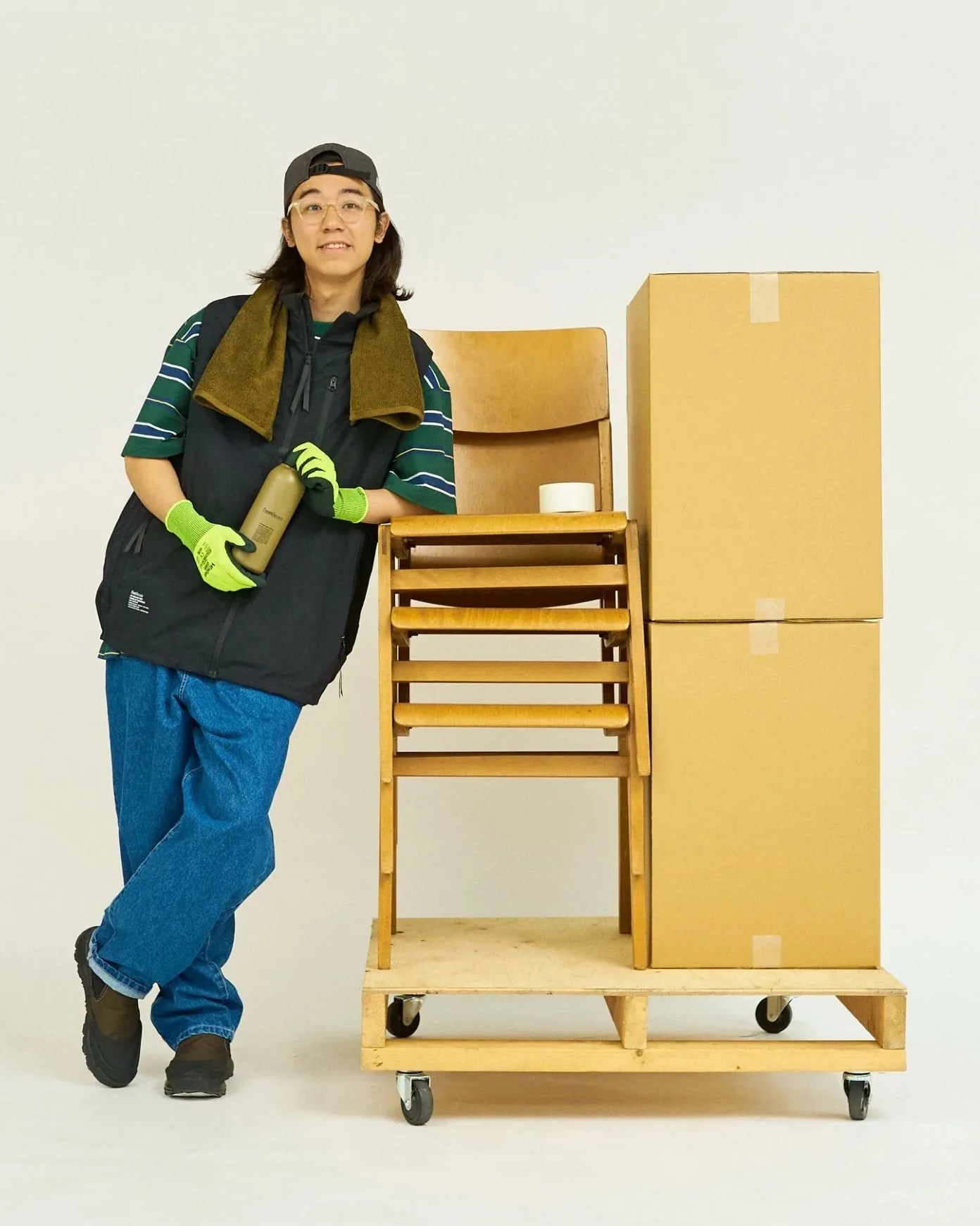 man wearing fresh service air cooling vest
