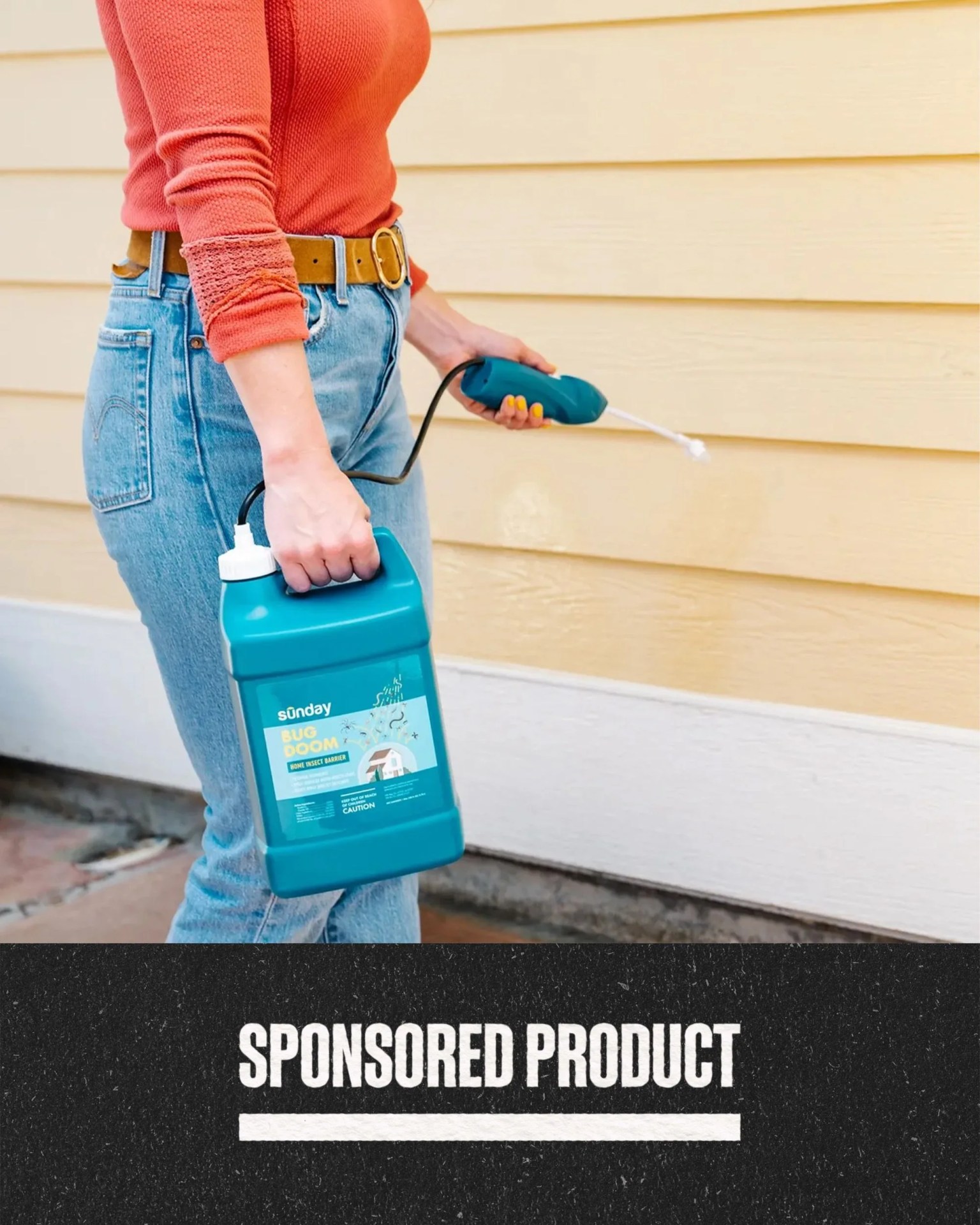 sponsored product woman using sunday bug doom pest control