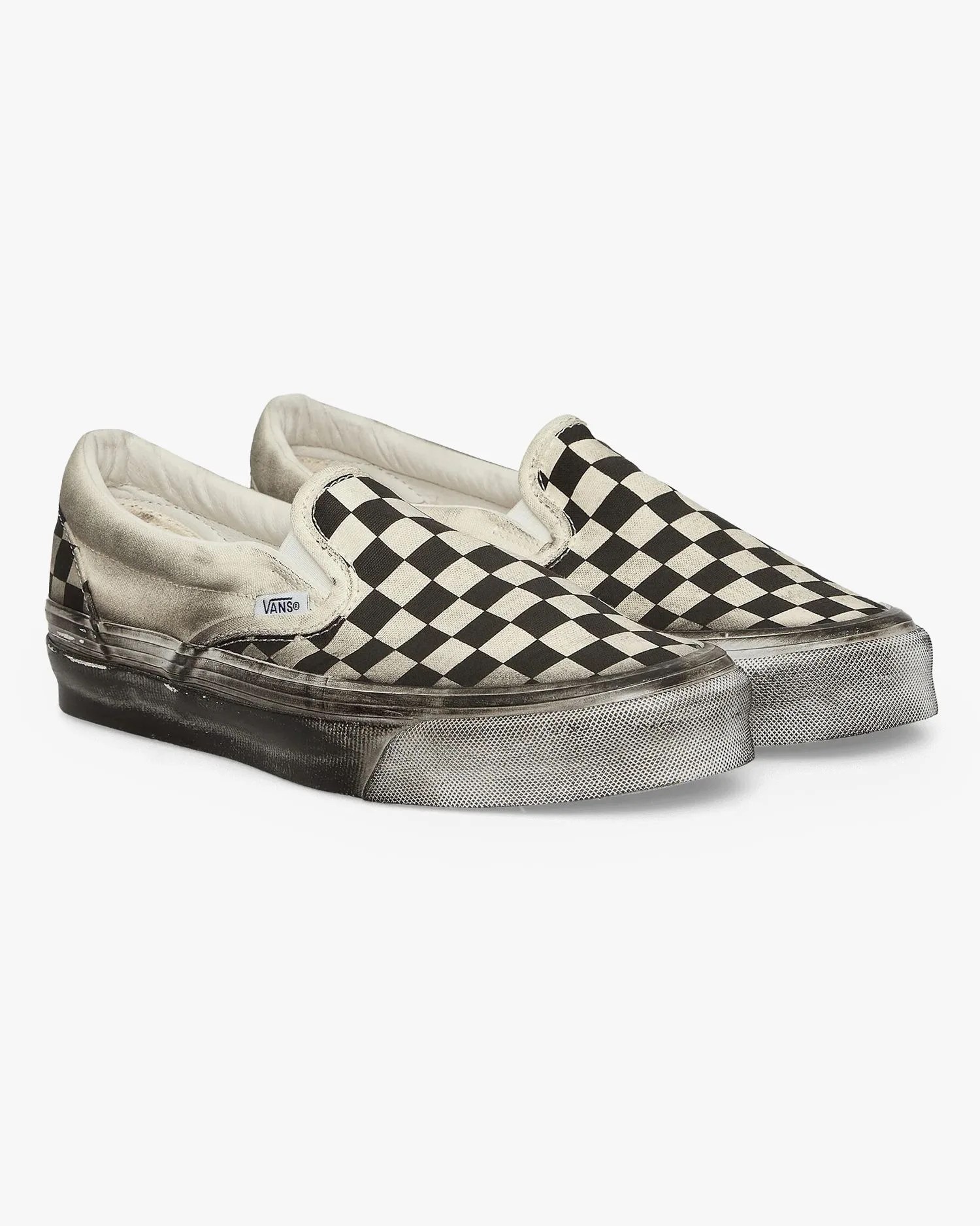 vans og classic slip on lx sneakers stressed black checkerboard