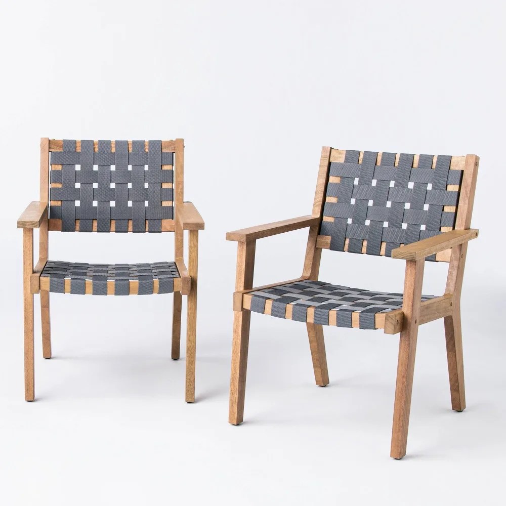 Colton 2pk Wood & Strapping Patio Club Chairs, Outdoor Furniture - Threshold&trade; designed with Studio McGee
