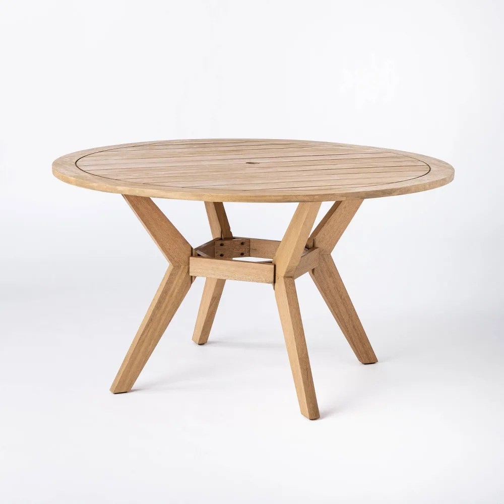 Bluffdale Wood 6 Person Round Patio Dining Table, Outdoor Furniture - Threshold&trade; designed with Studio McGee