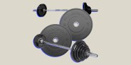 collage of bar bells and weights