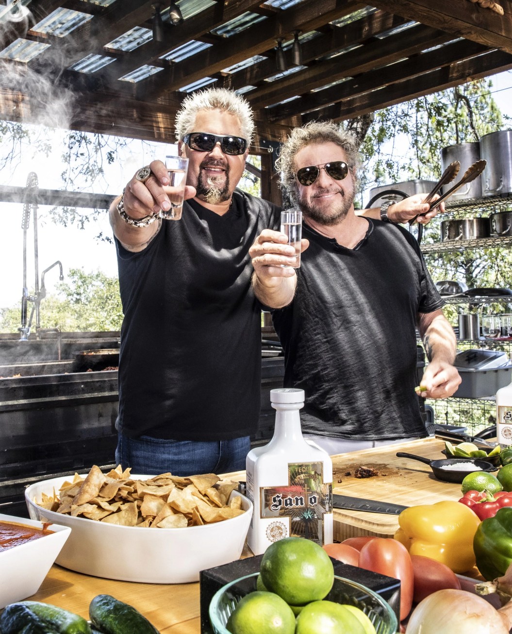 guy fieri and sammy hagar for santo tequila