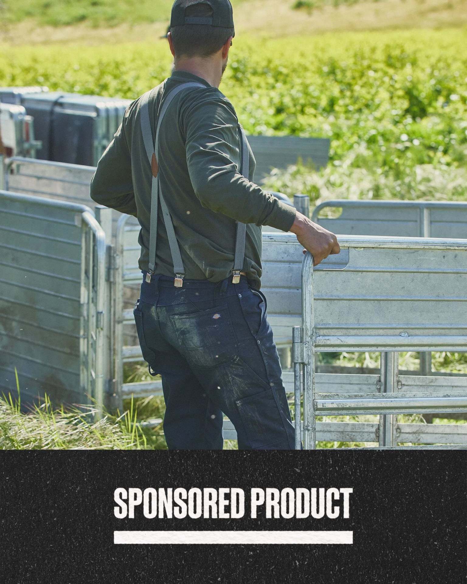 sponsored product dickies man wearing regular fit duck carpenter pants