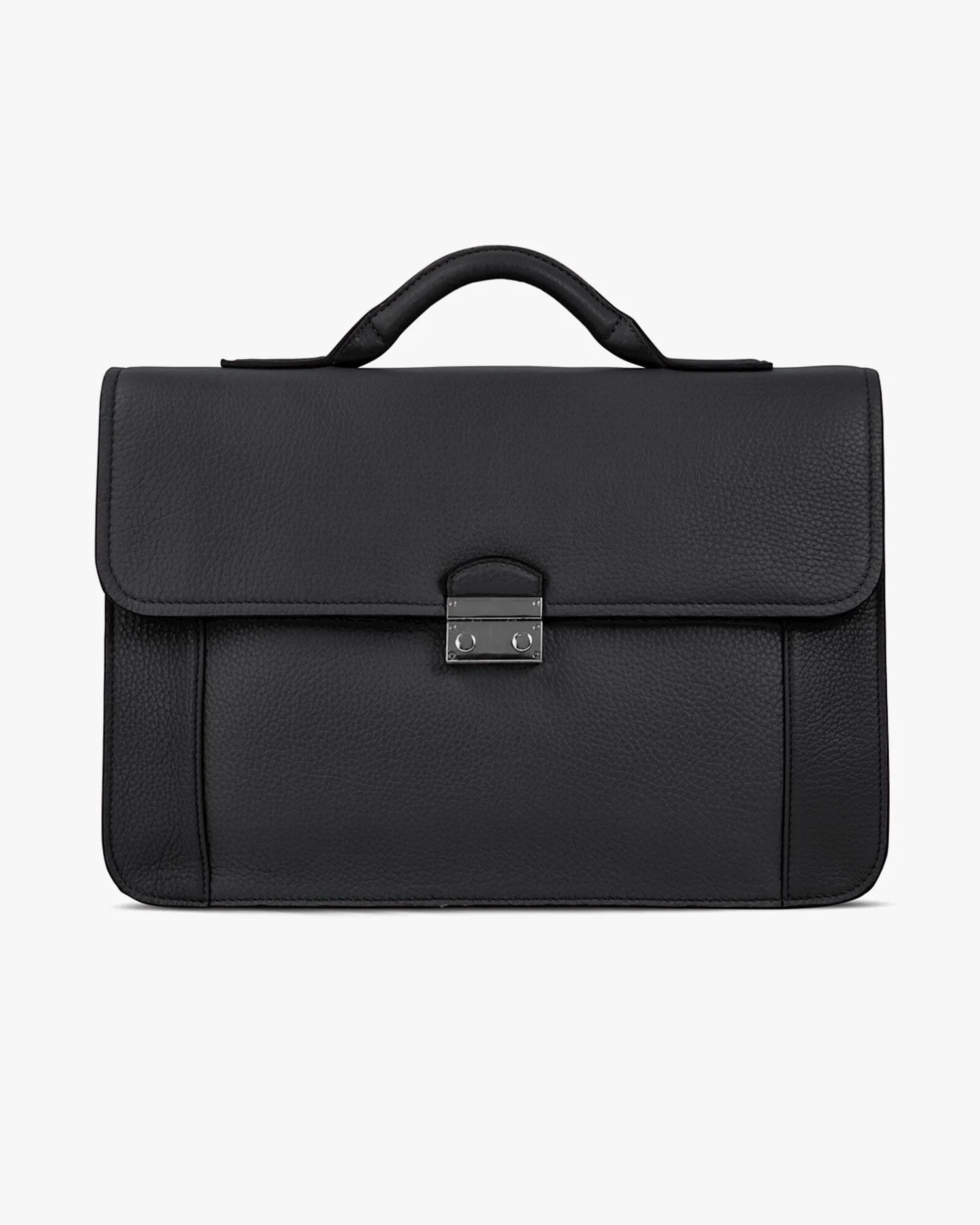 business briefcase l5 black granulated leather