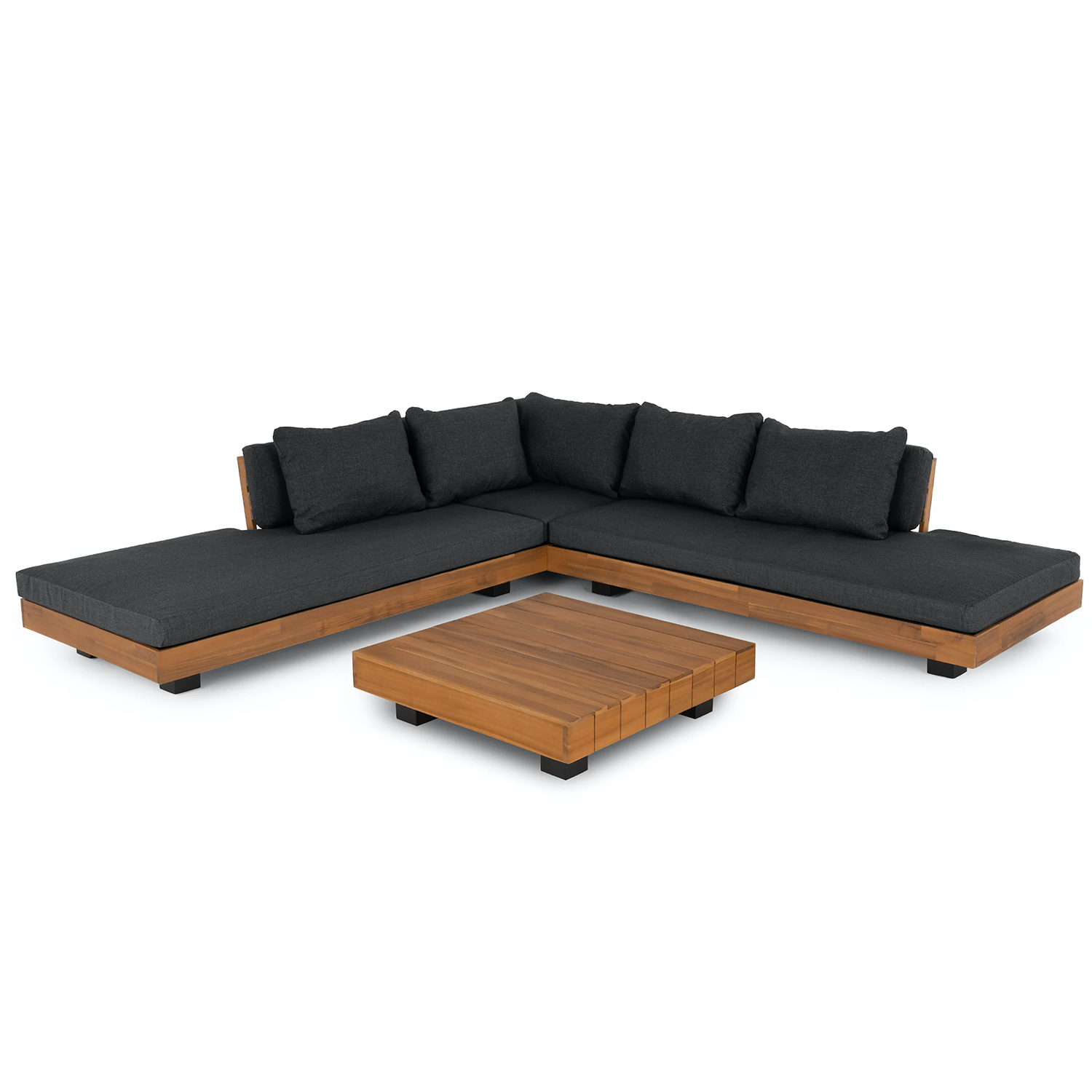 Lubek Slate Gray Corner Sectional Set
