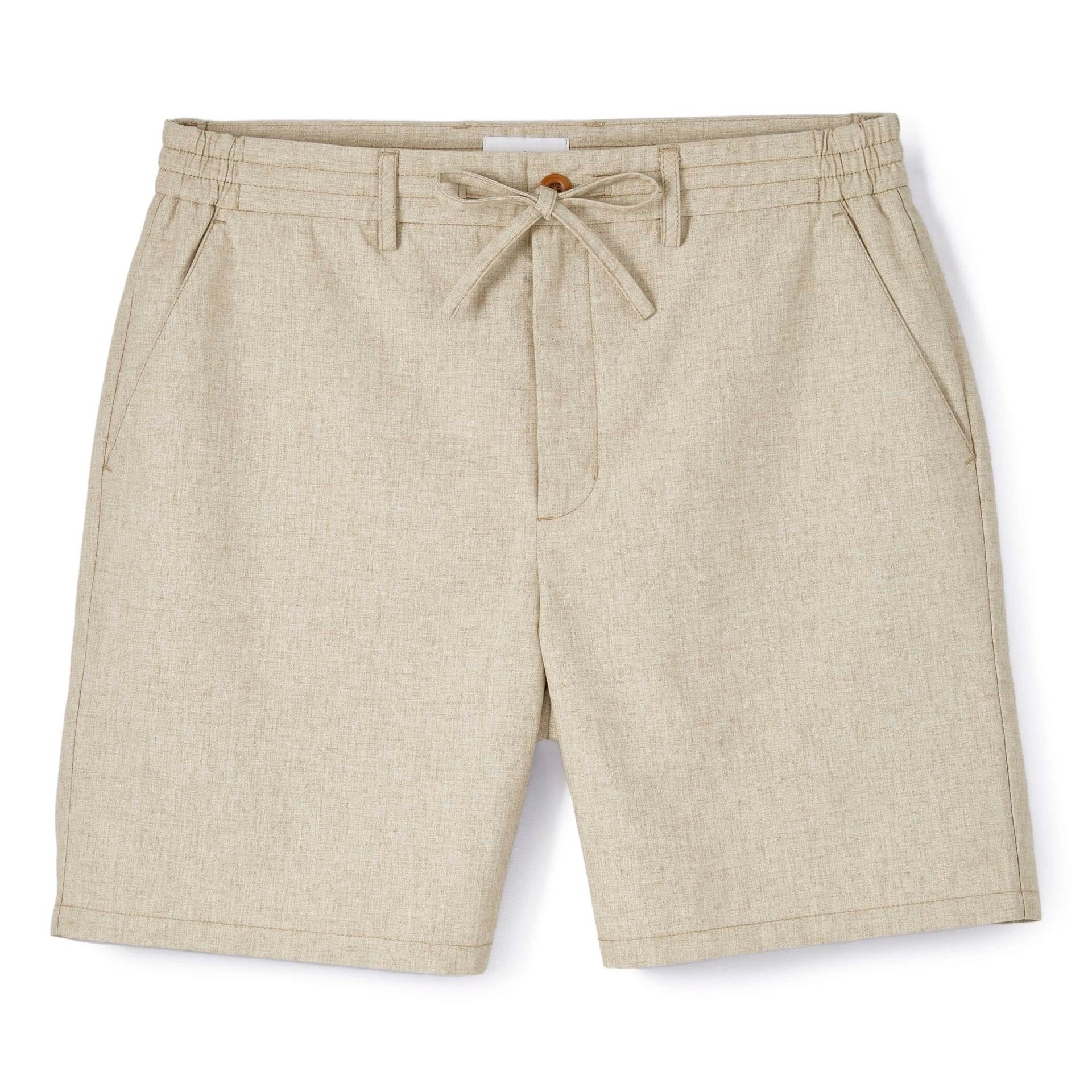 Wrinkle Free Linen Short - 7" in Fossil