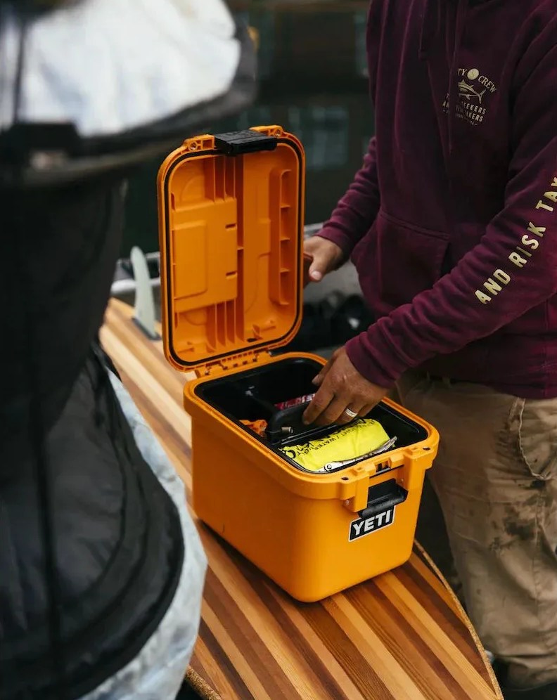 yeti loadout gobox 15 gear case in king crab orange